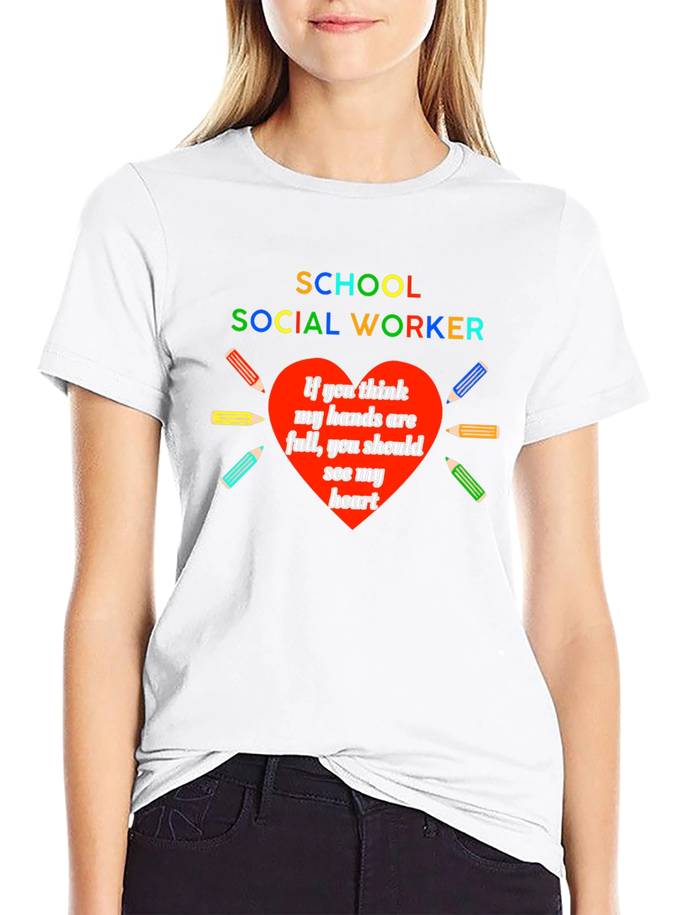 School Social Worker Heart T-Shirt