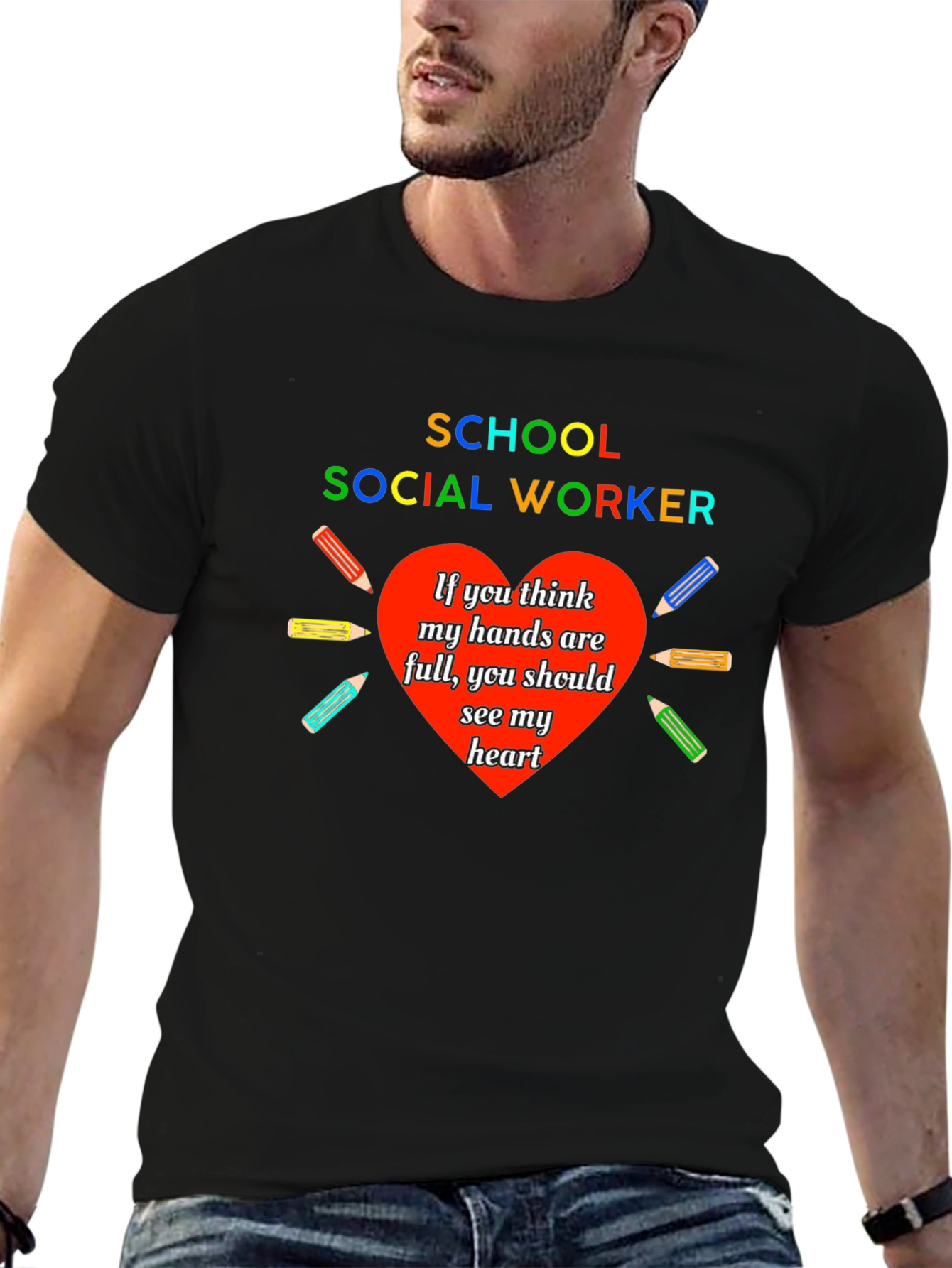 School Social Worker Heart T-Shirt