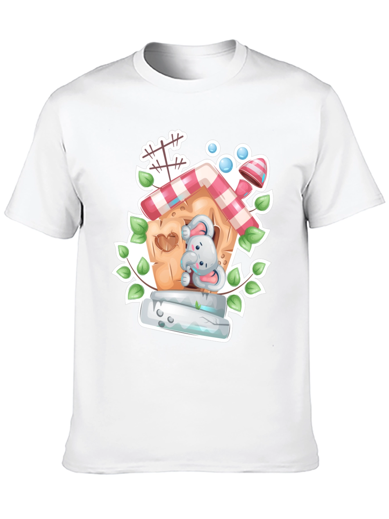 Elephant House Graphic Tee - Whimsical Black T-Shirt
