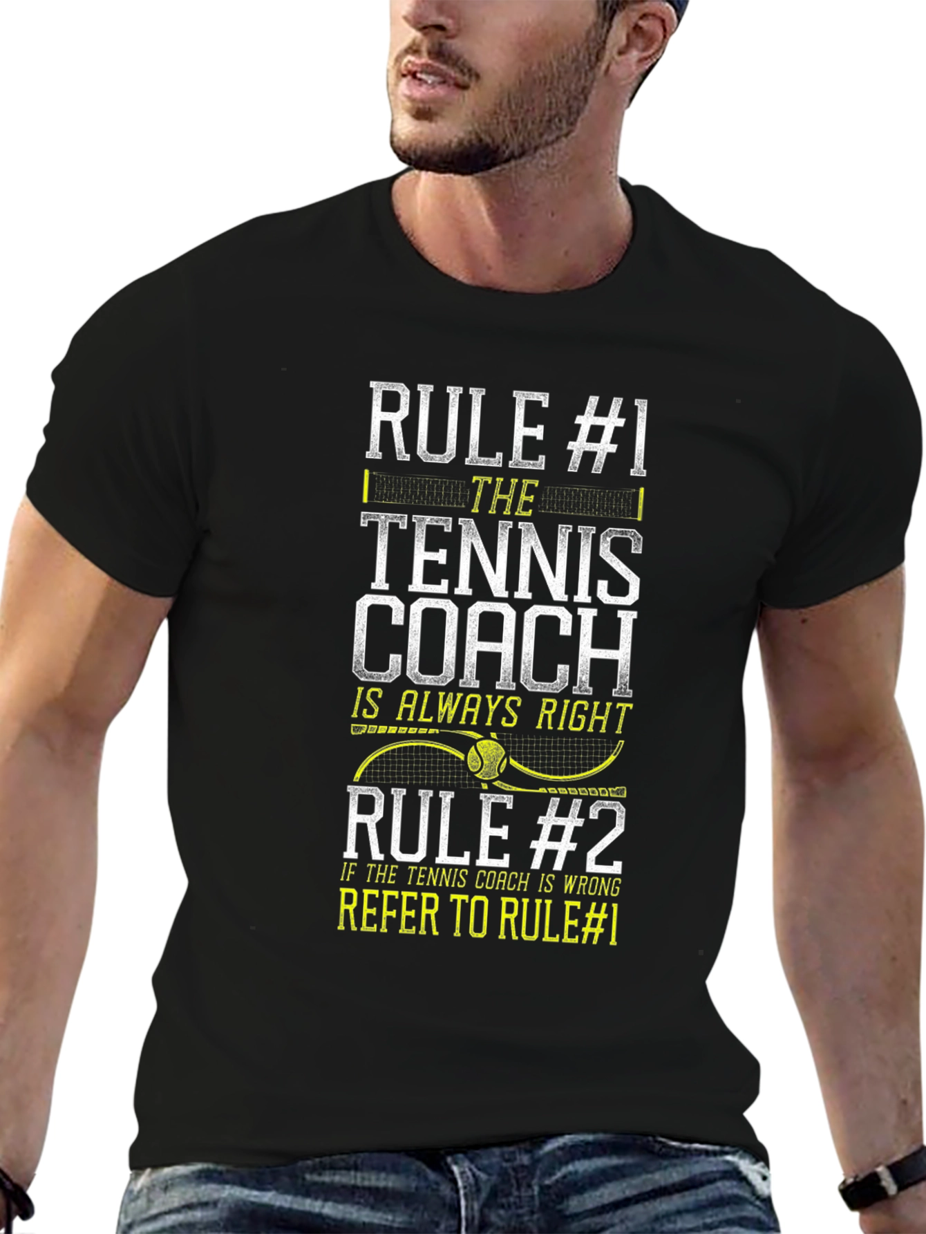 Tennis Coach Rules T-Shirt Funny Gift