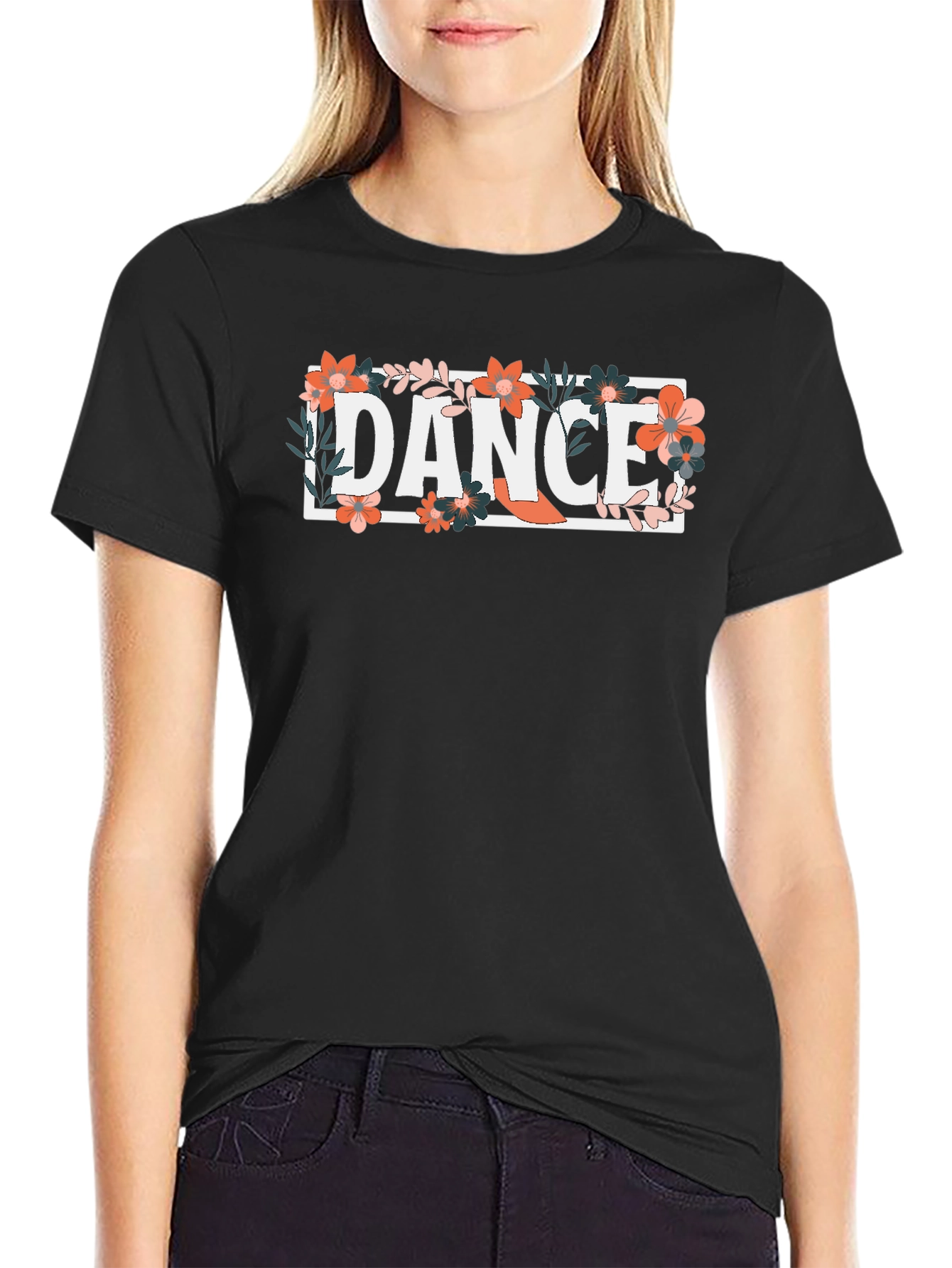 Dance Floral Graphic Tee - Stylish Comfort