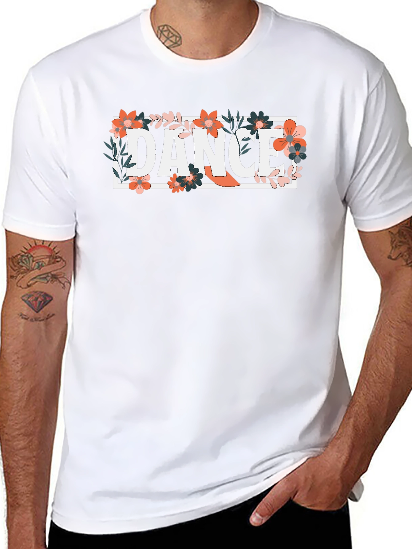 Dance Floral Graphic Tee - Stylish Comfort