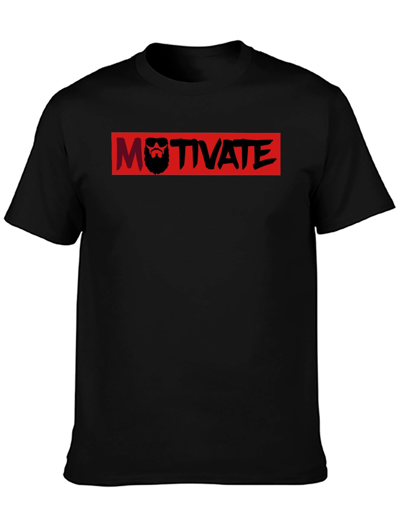 Motivate Black T-Shirt with Graphic Print