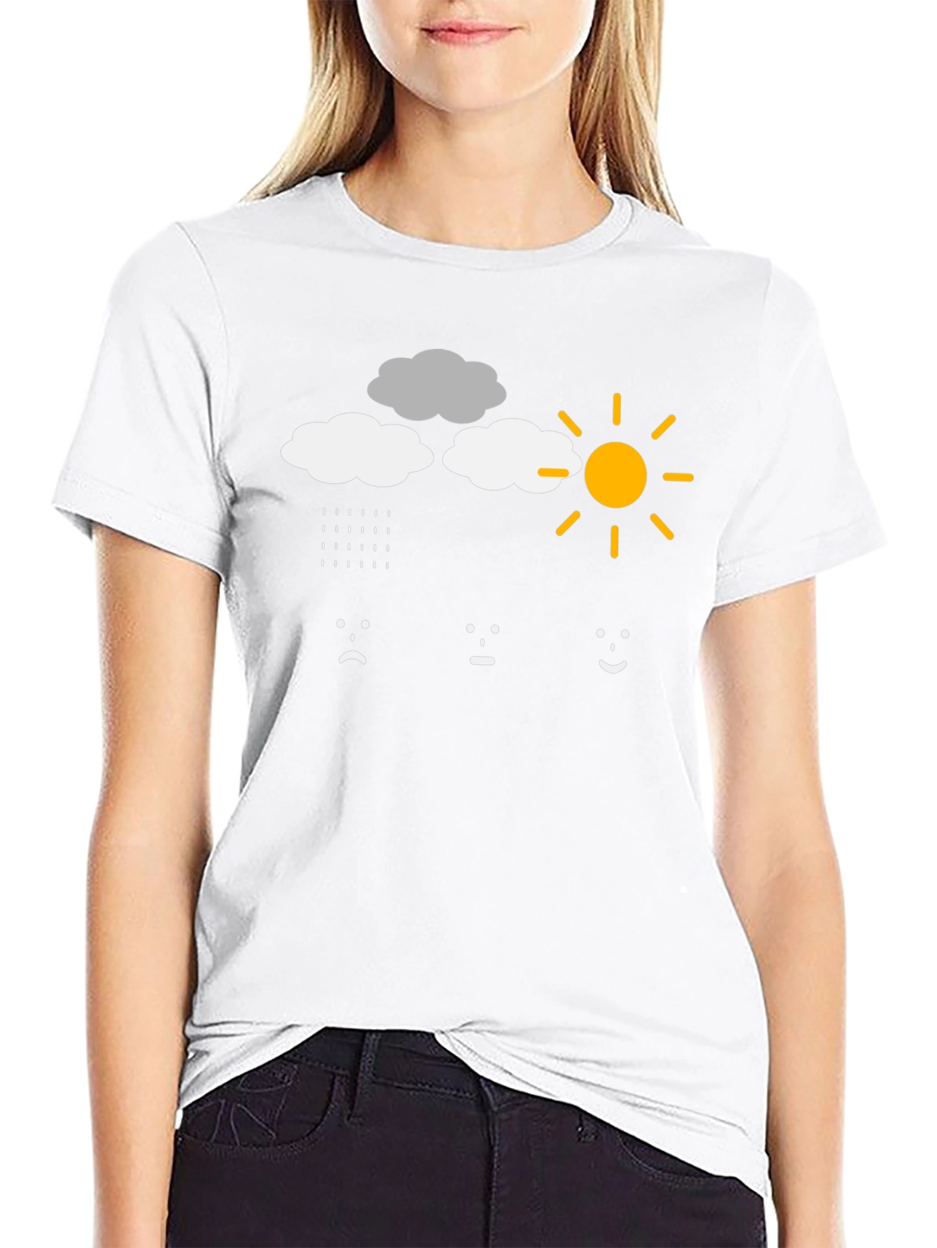 Weather Mood T-Shirt - Rain Cloud Sun Emotions