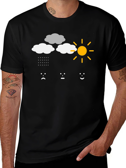 Weather Mood T-Shirt - Rain Cloud Sun Emotions
