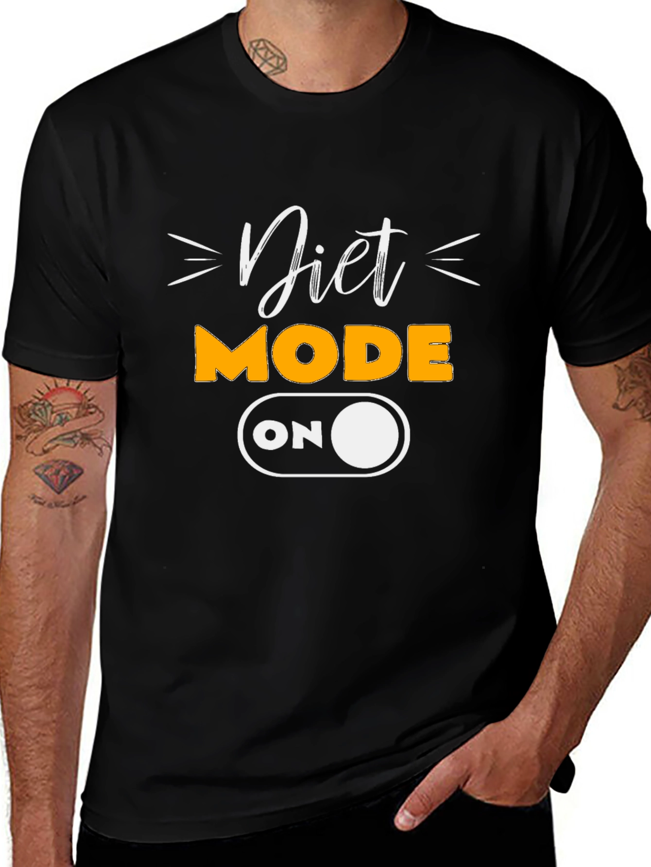 Diet Mode On Black T-Shirt