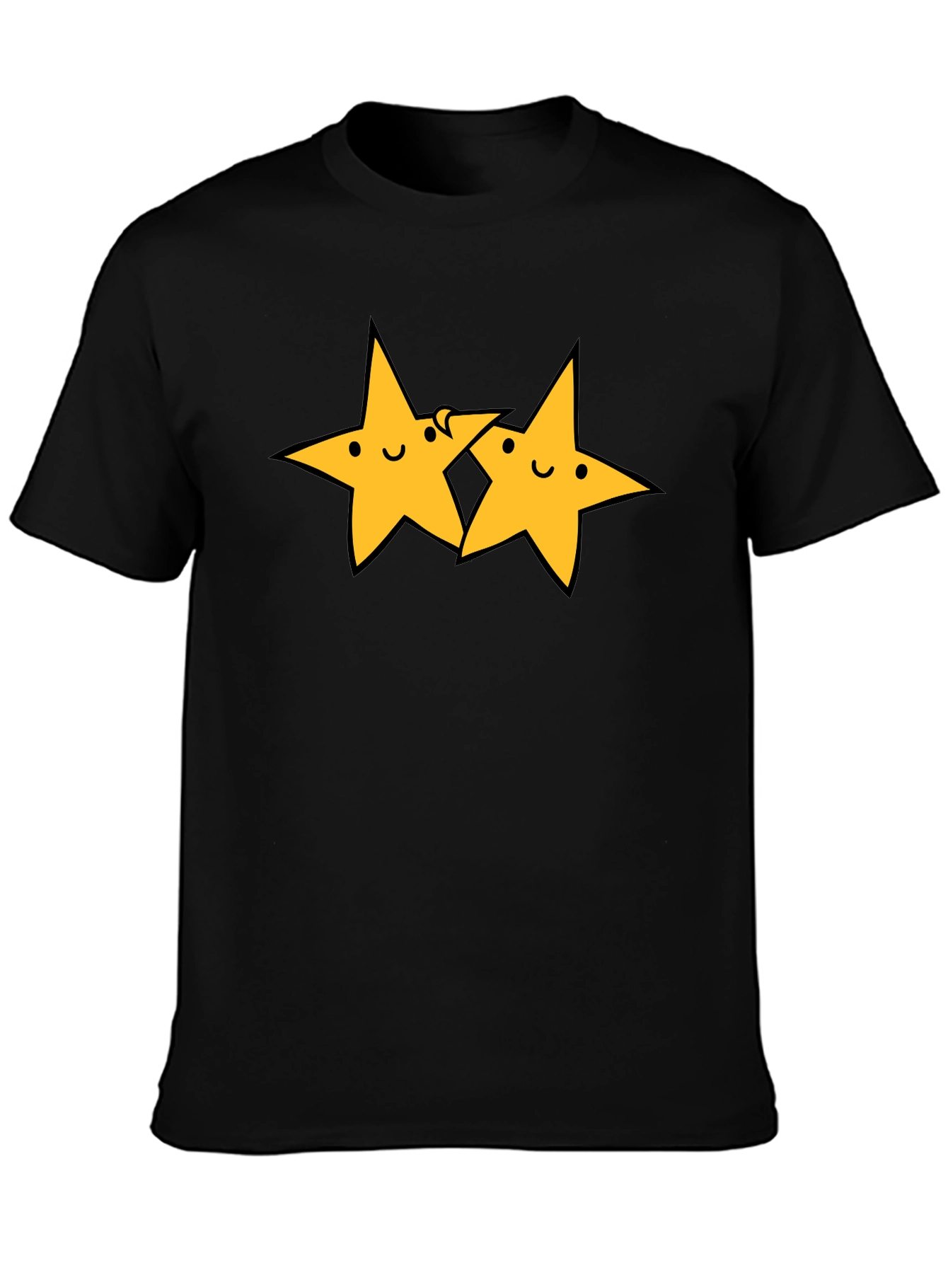 Smiling Stars Graphic Black T-Shirt