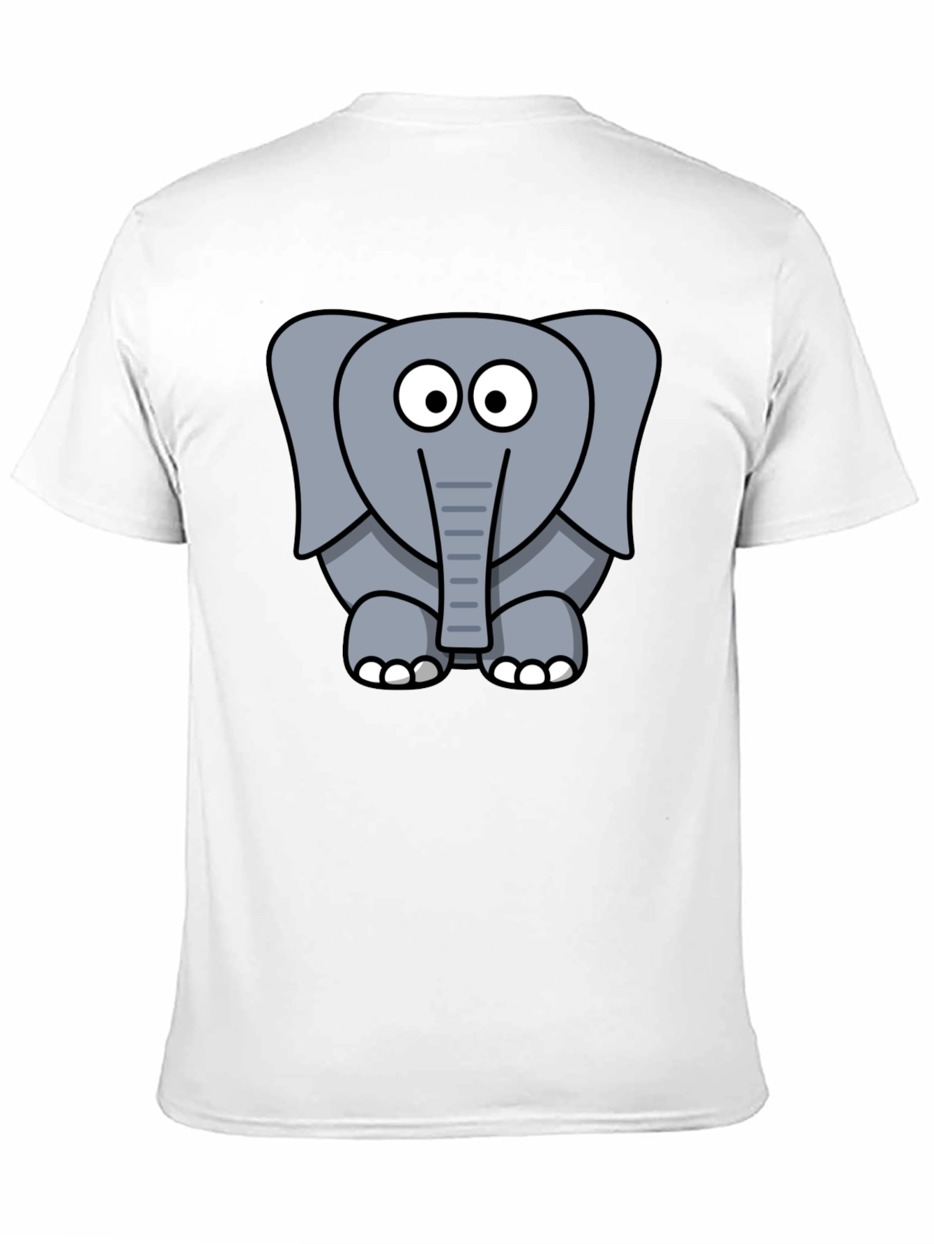 Cartoon Elephant Graphic T-Shirt - Unisex Black Tee