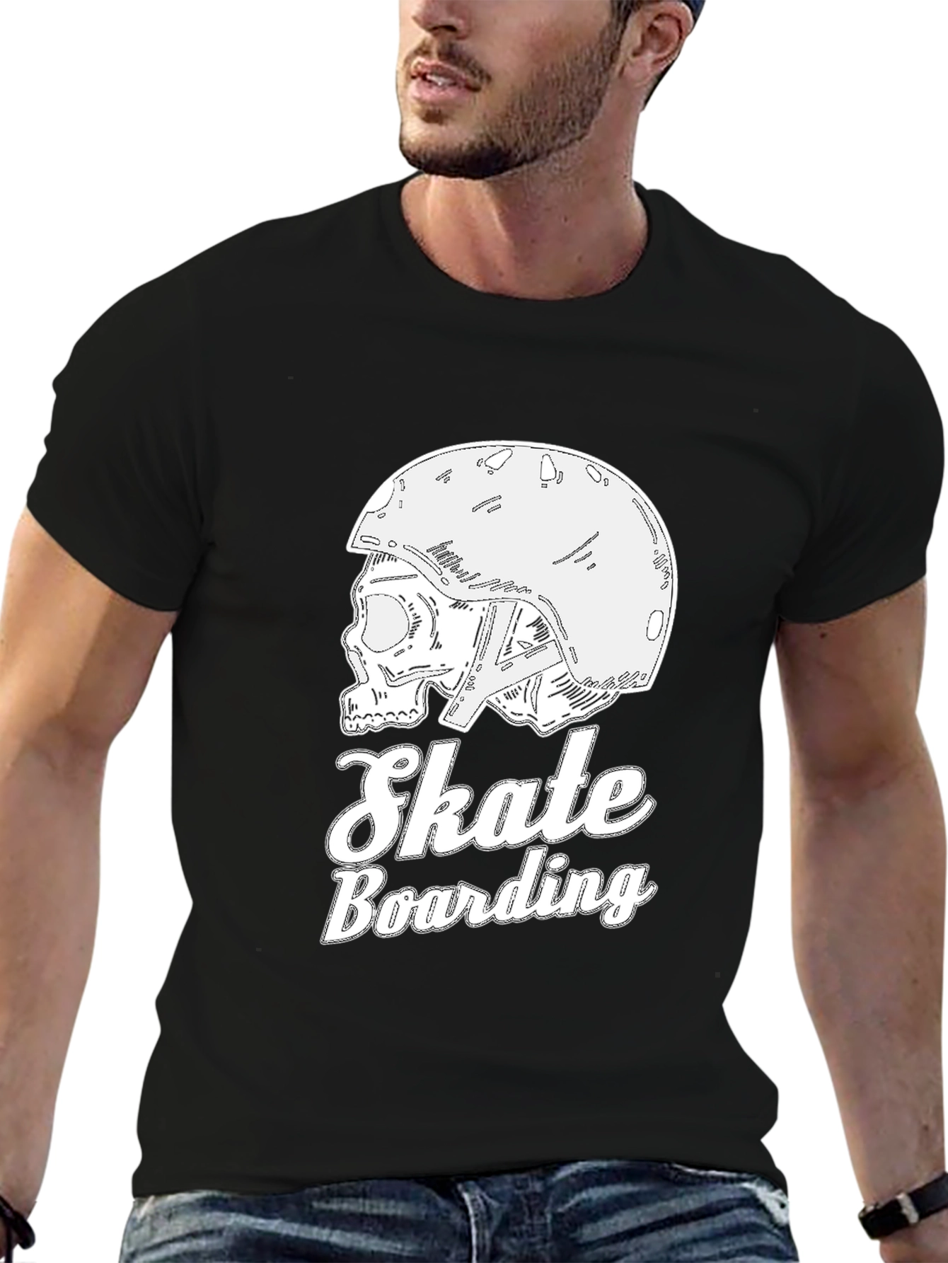 Skateboarding Skull Tee - Cool Graphic T-Shirt