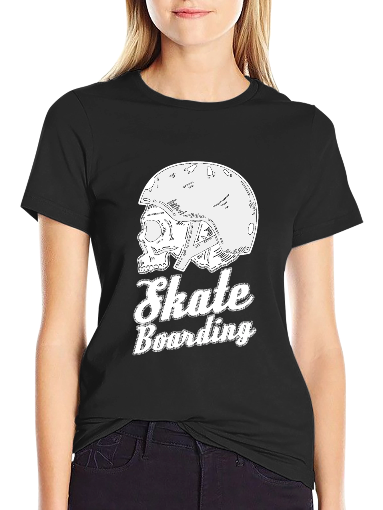 Skateboarding Skull Tee - Cool Graphic T-Shirt