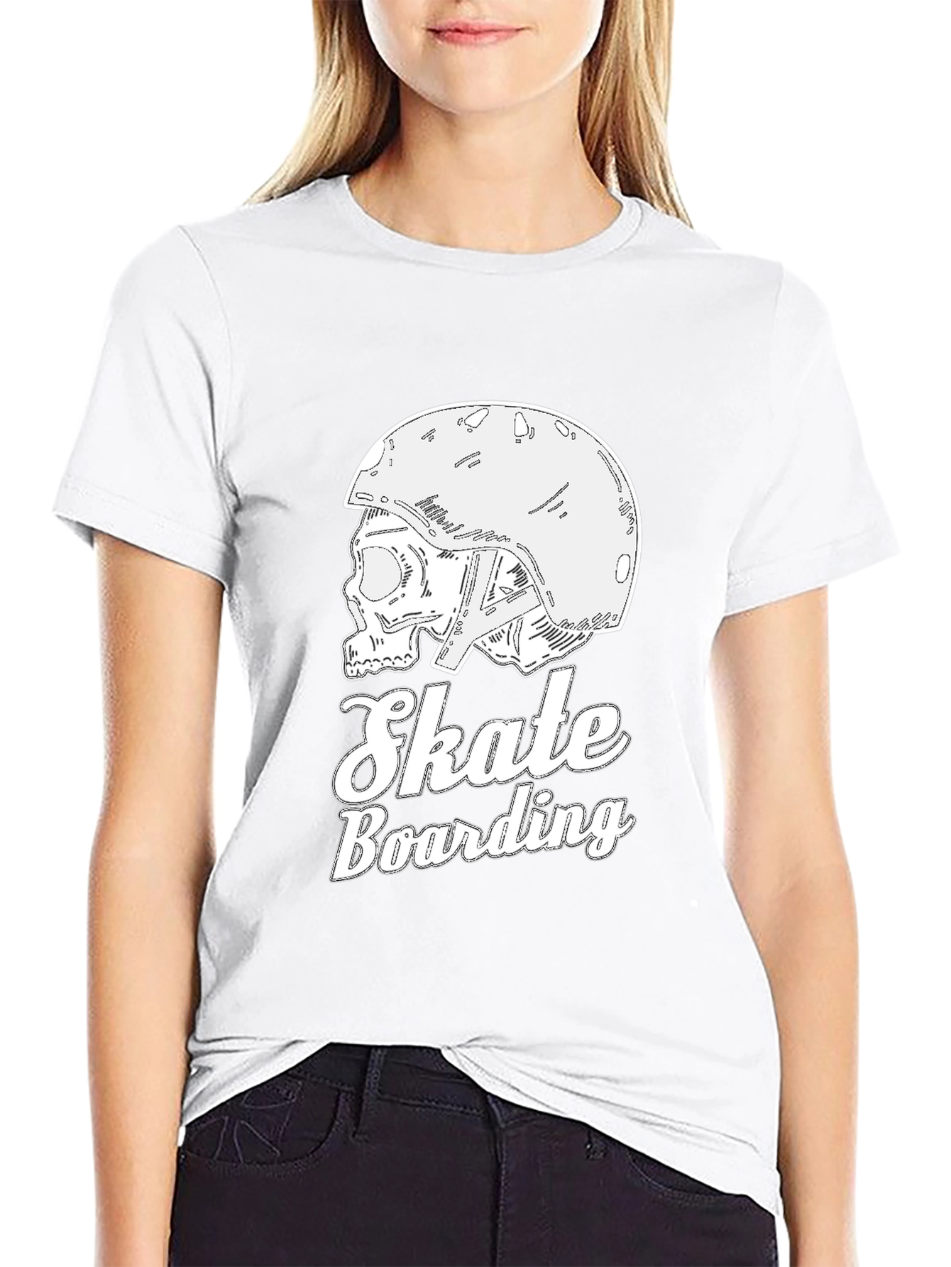 Skateboarding Skull Tee - Cool Graphic T-Shirt