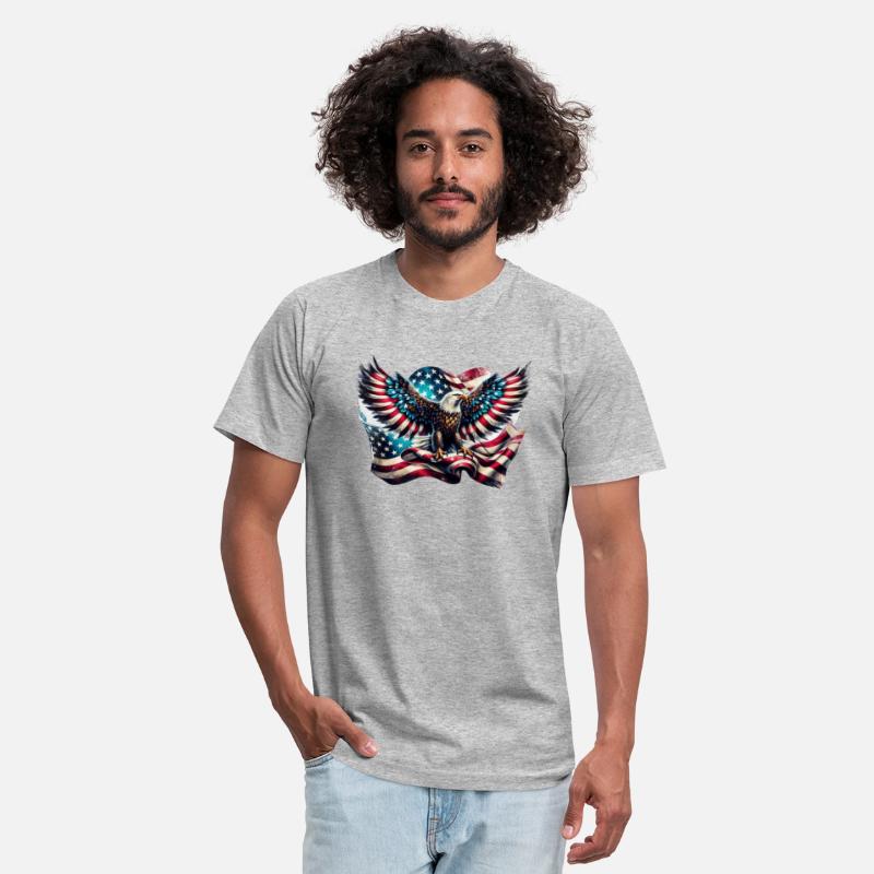 Eagle Fly With American Flag