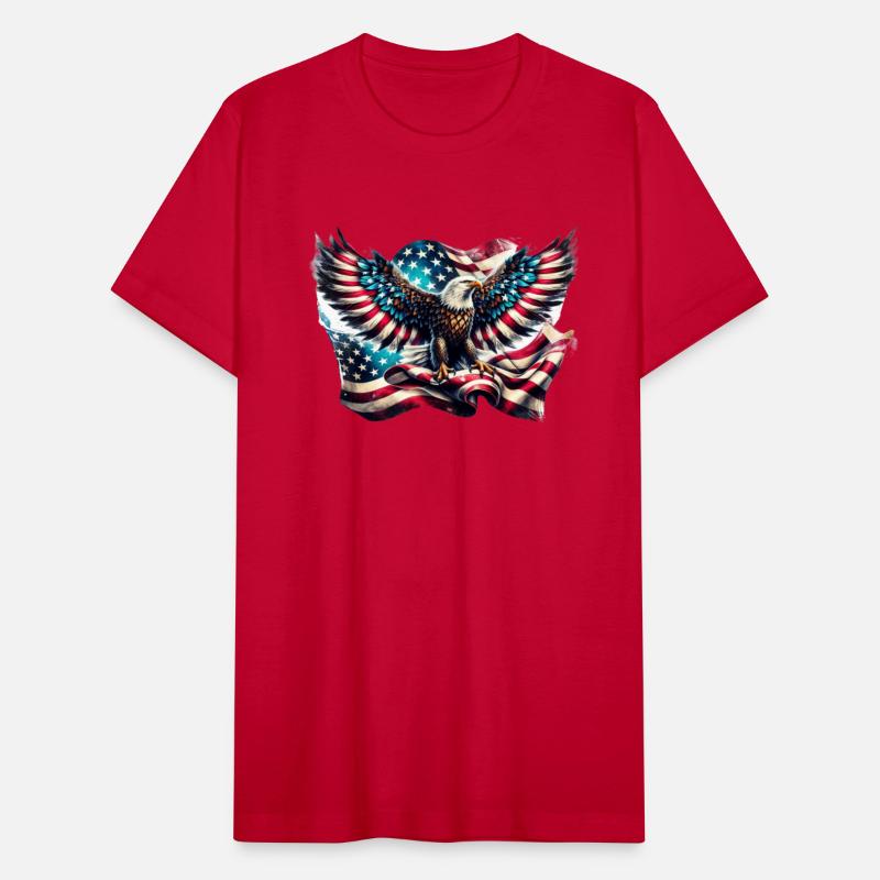 Eagle Fly With American Flag