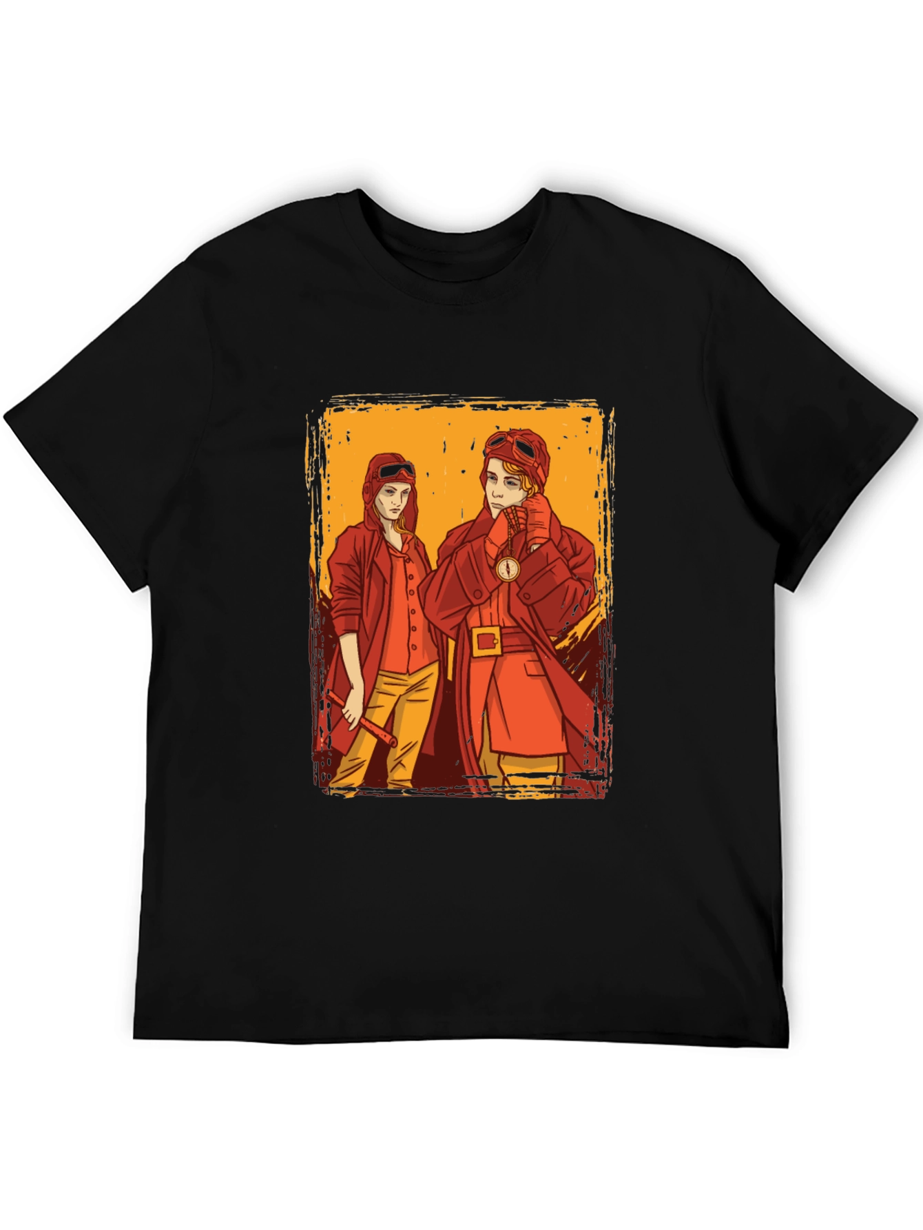 Steampunk Pilot Graphic Tee - Retro Style