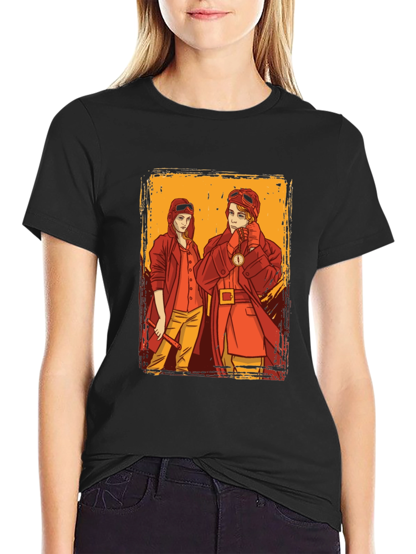 Steampunk Pilot Graphic Tee - Retro Style