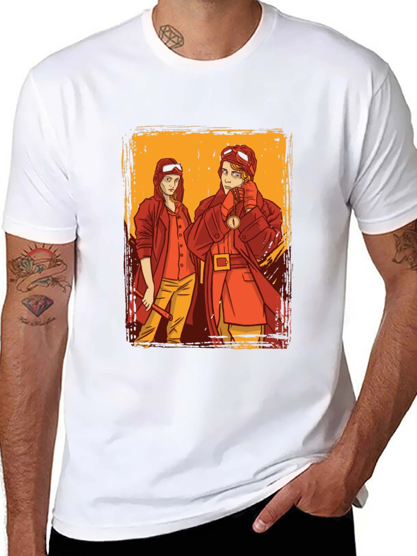 Steampunk Pilot Graphic Tee - Retro Style