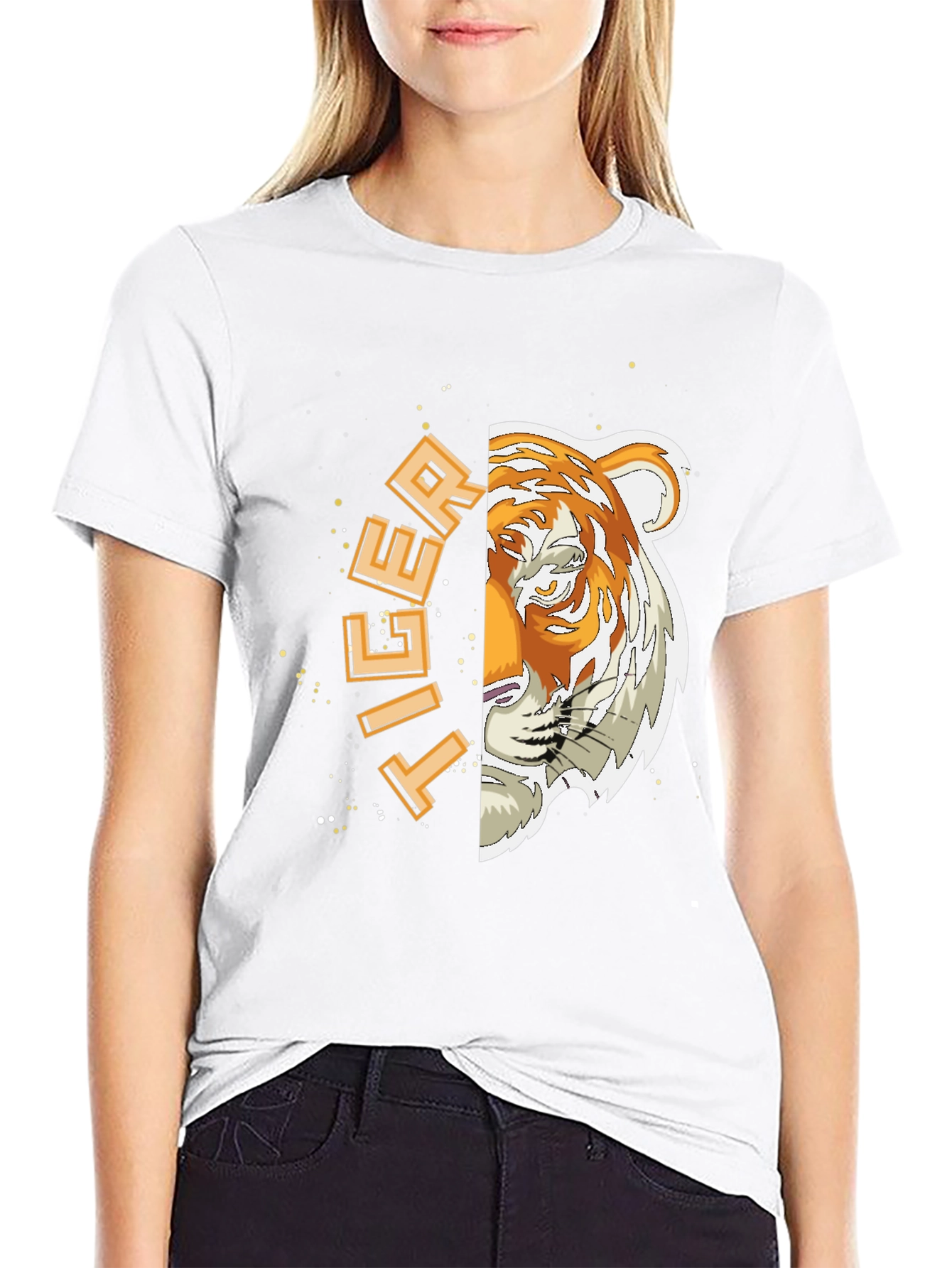 Tiger Graphic Print Black T-Shirt