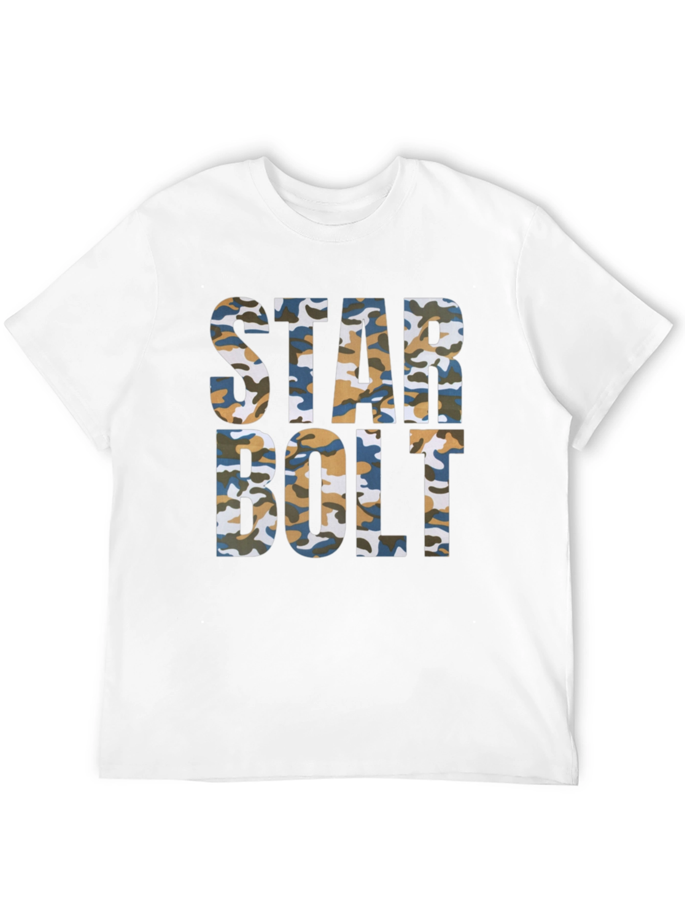 Star Bolt Camo Print Black T-Shirt