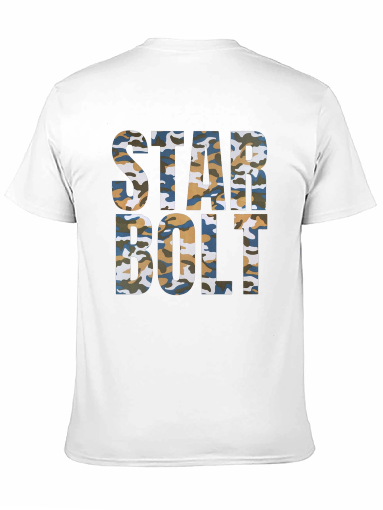 Star Bolt Camo Print Black T-Shirt