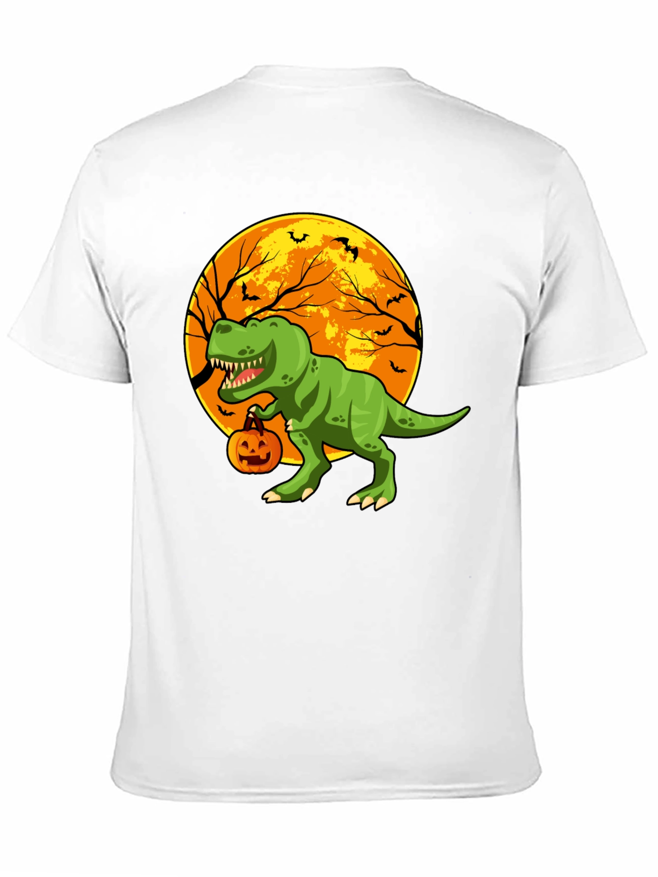 Dino Halloween T-Shirt - Trex Pumpkin Moon