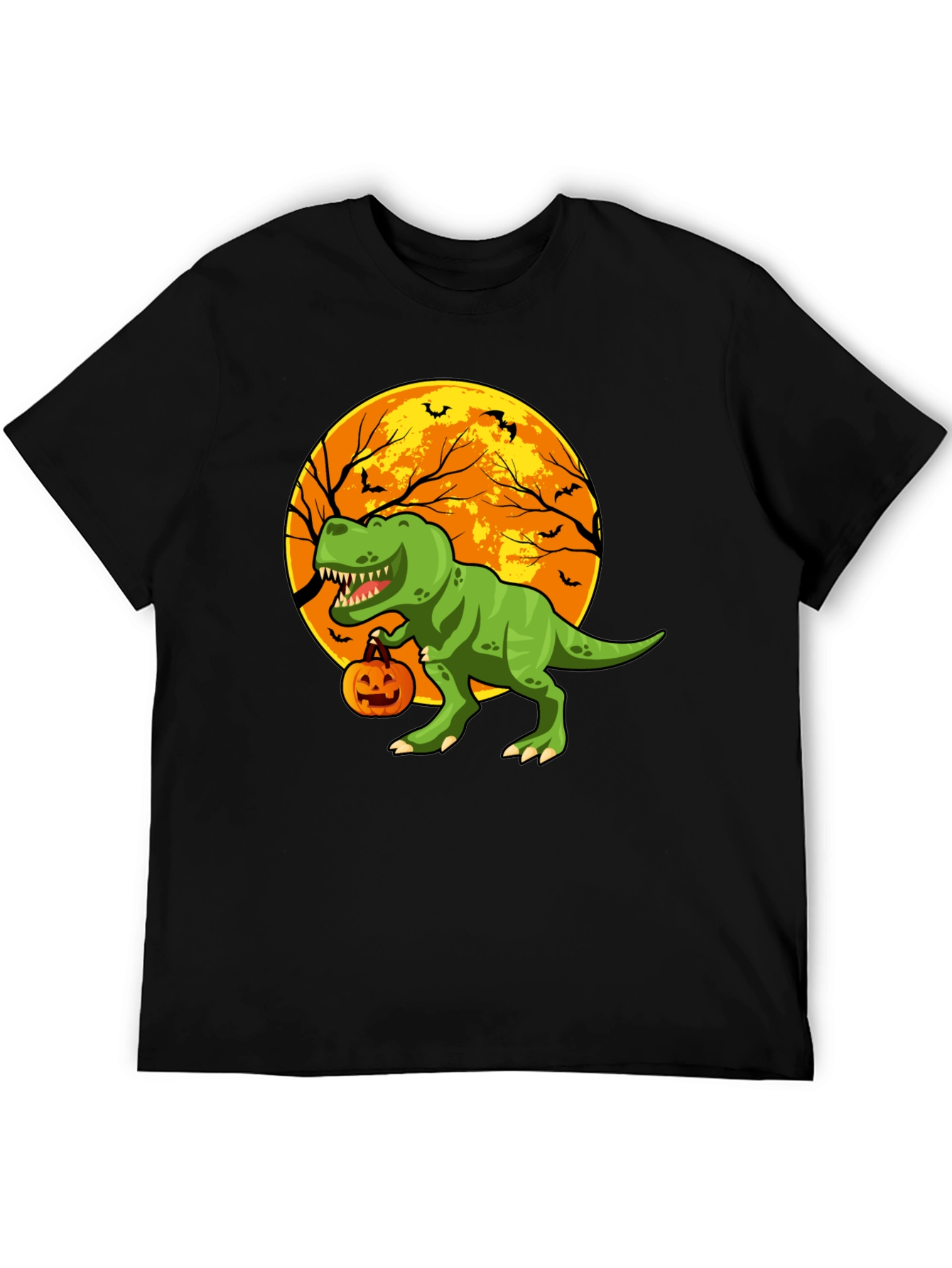Dino Halloween T-Shirt - Trex Pumpkin Moon