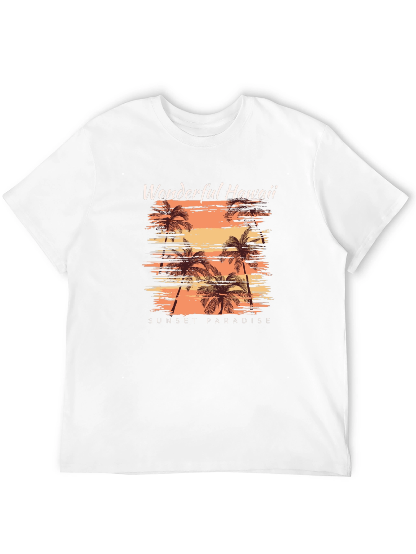 Wonderful Hawaii Sunset Paradise Black T-Shirt