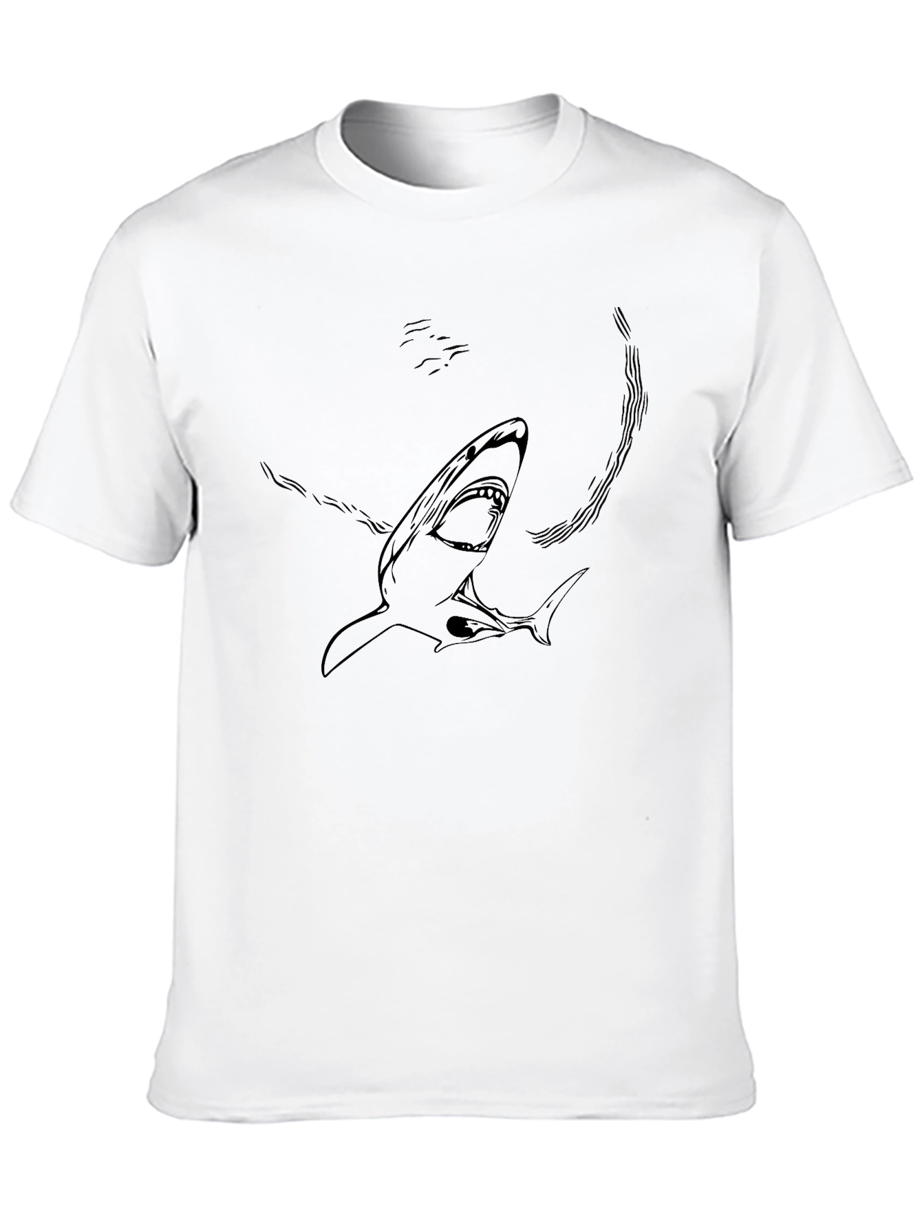 Shark Graphic Print Black T-Shirt