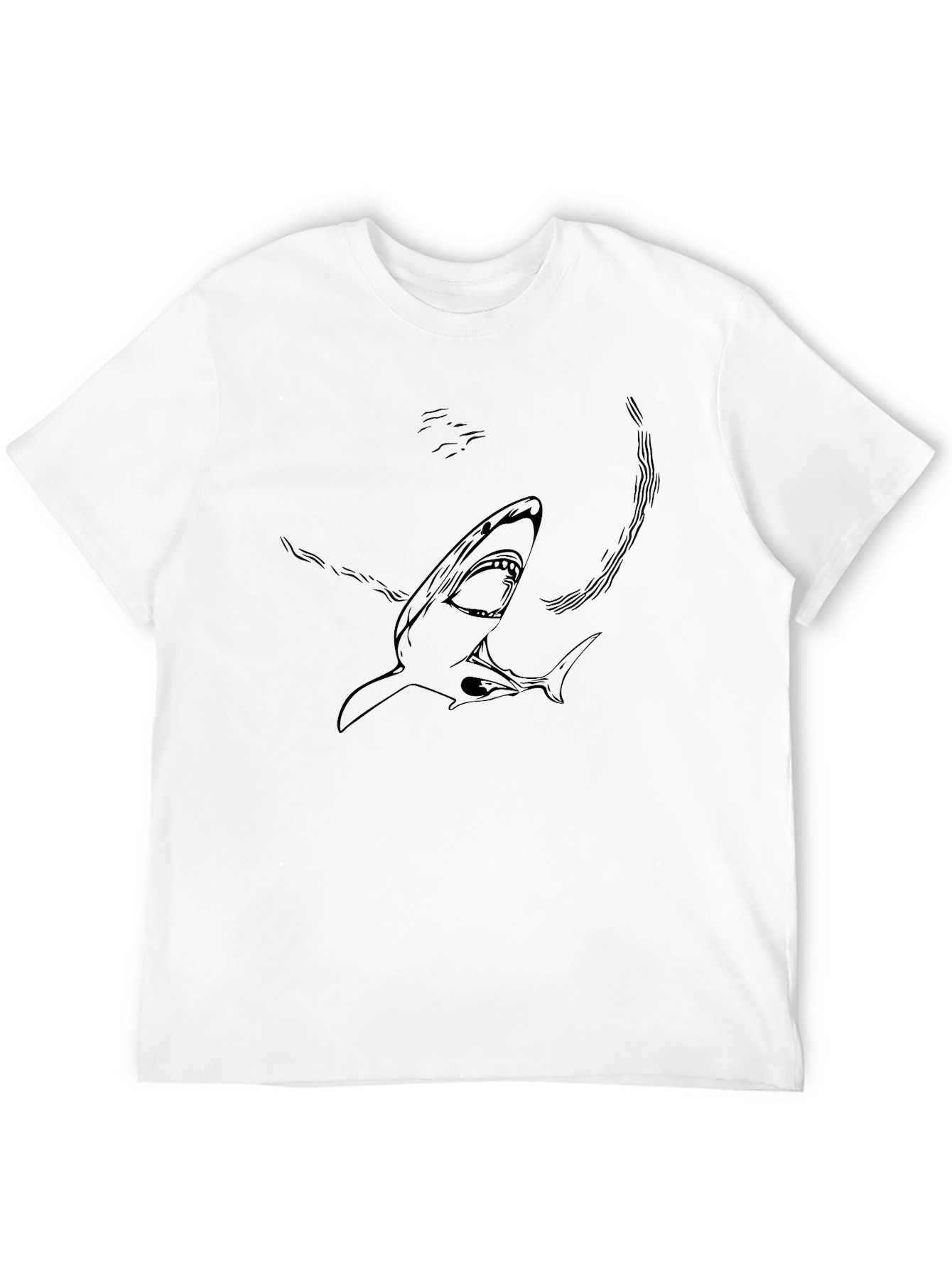 Shark Graphic Print Black T-Shirt