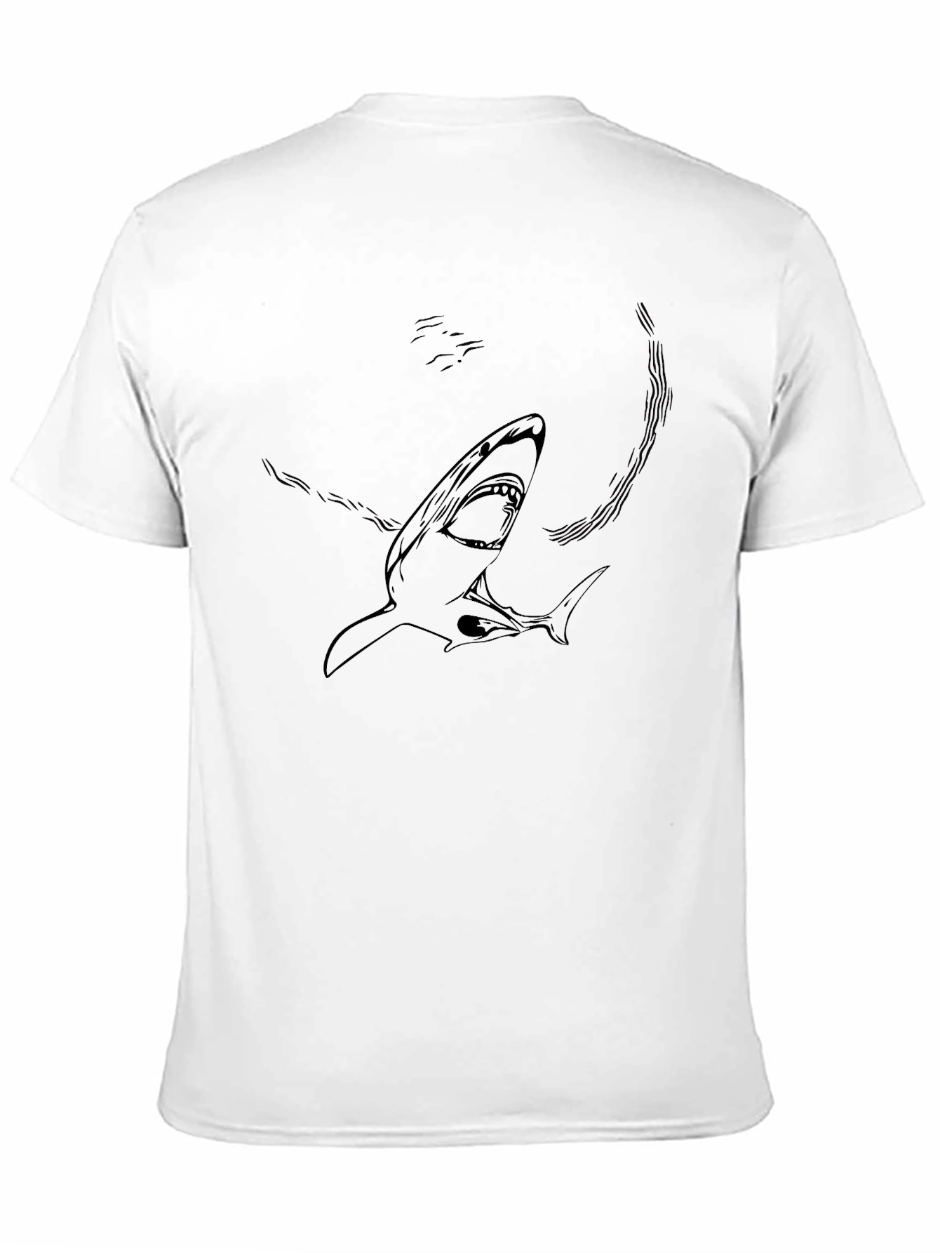 Shark Graphic Print Black T-Shirt