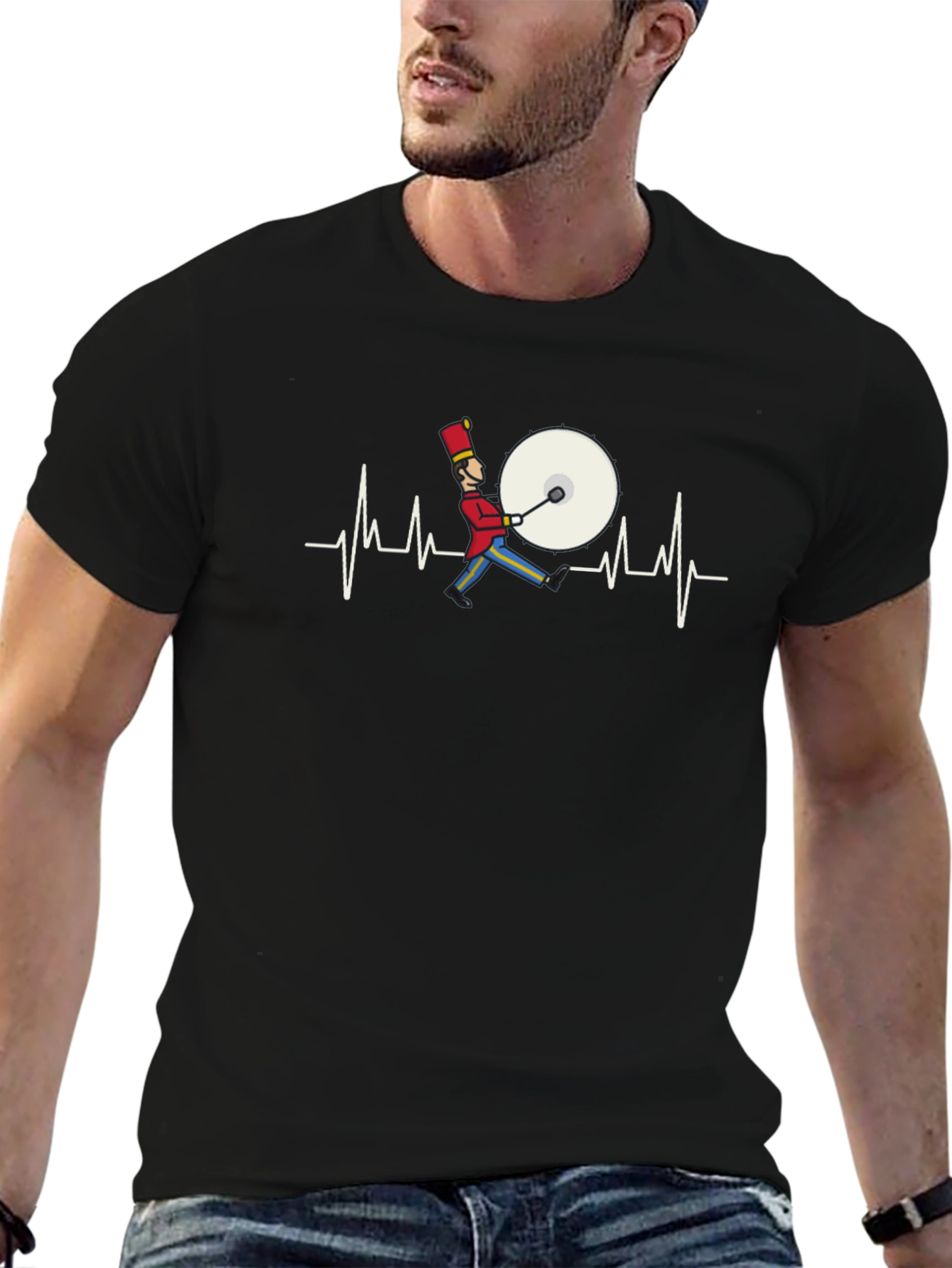 Drummer Heartbeat Graphic Tee