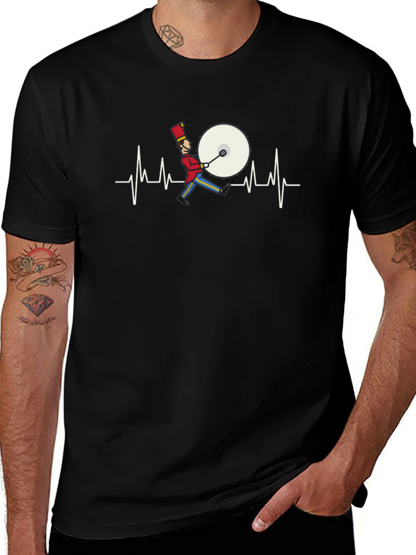 Drummer Heartbeat Graphic Tee