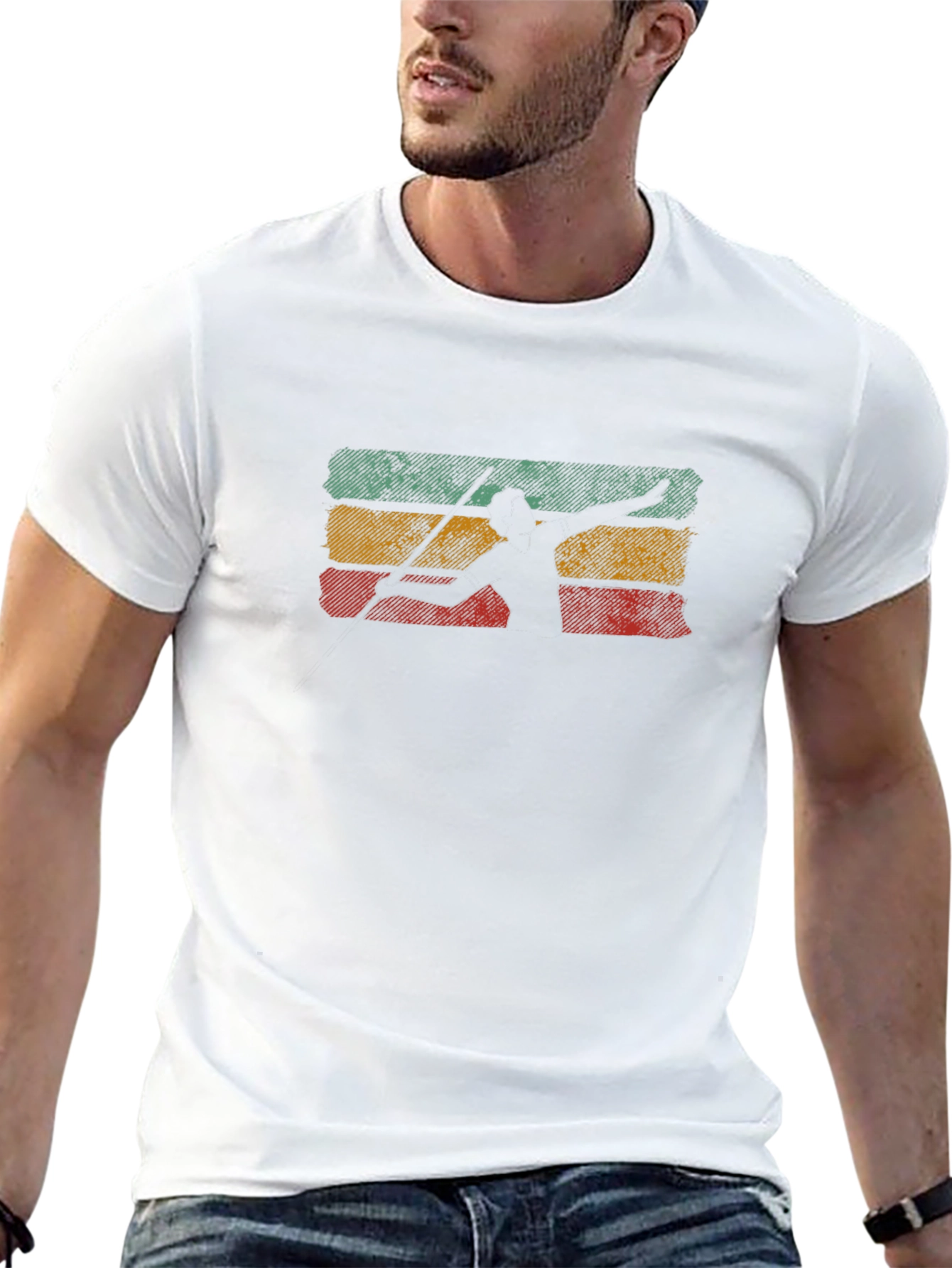 Retro Javelin Thrower Graphic T-Shirt
