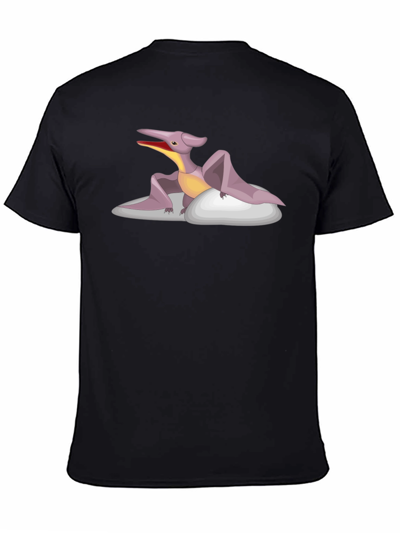 Pterodactyl Cartoon T-Shirt - Black