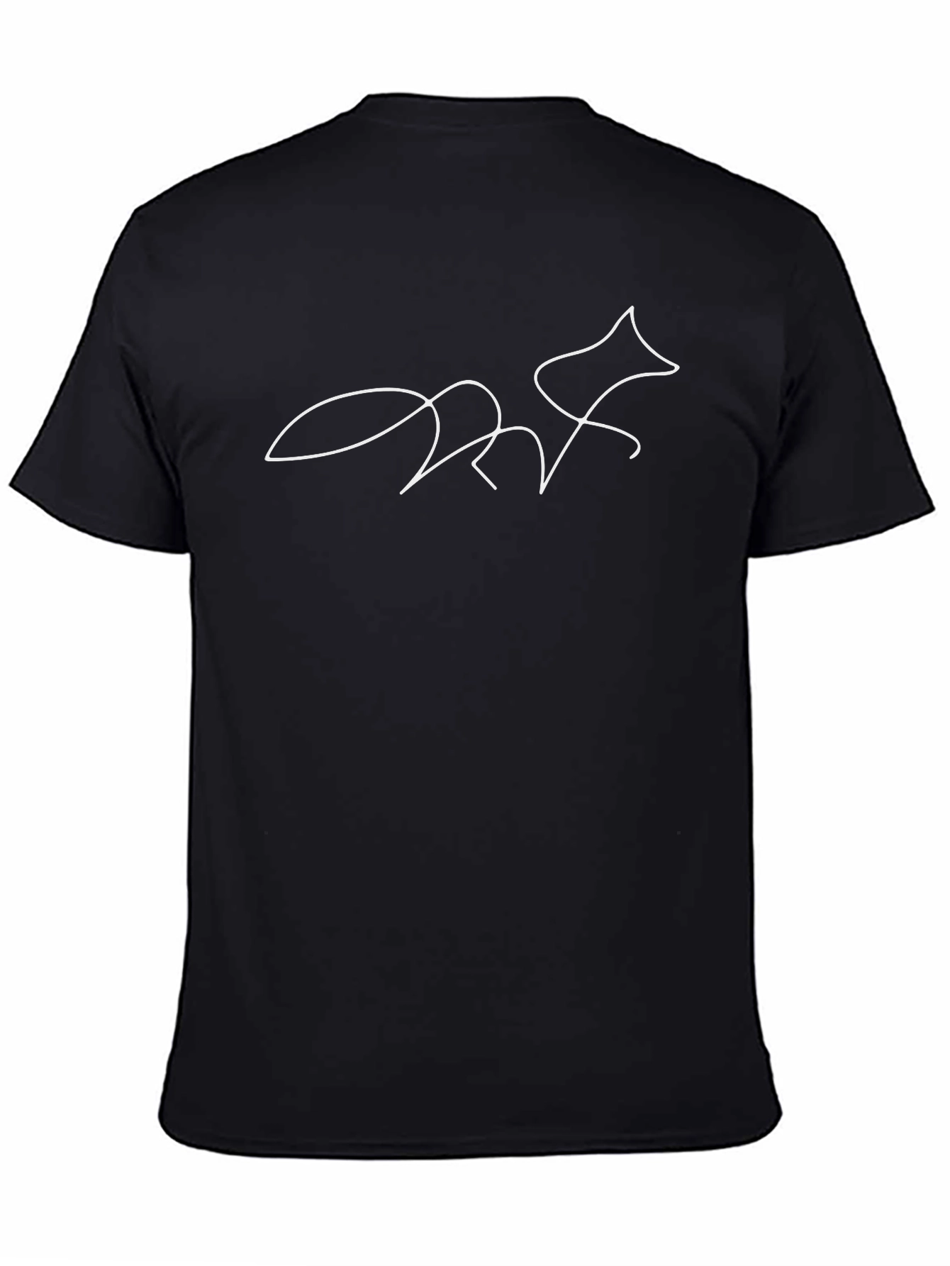 Minimalist Fox Graphic Black T-Shirt