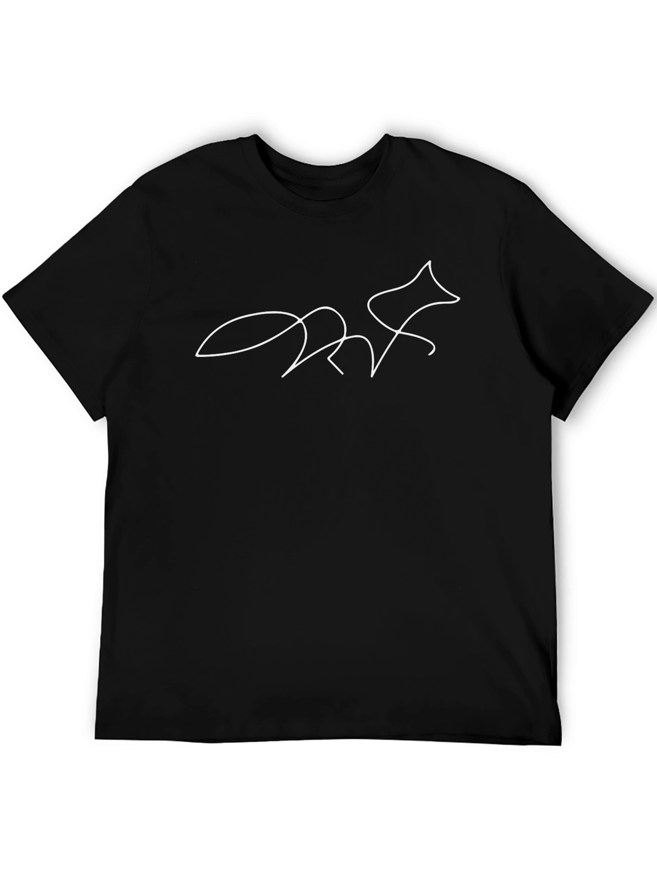 Minimalist Fox Graphic Black T-Shirt