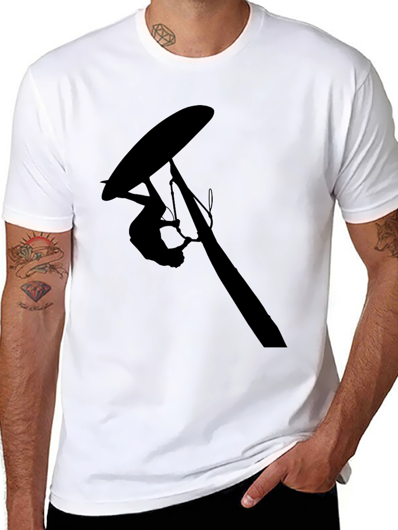 Black Hang Gliding Silhouette T-Shirt