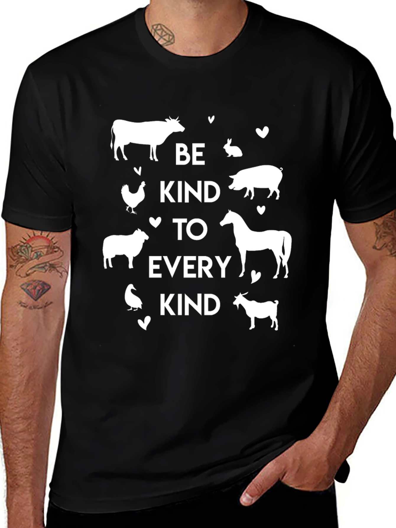Be Kind to Every Kind Black Graphic Tee