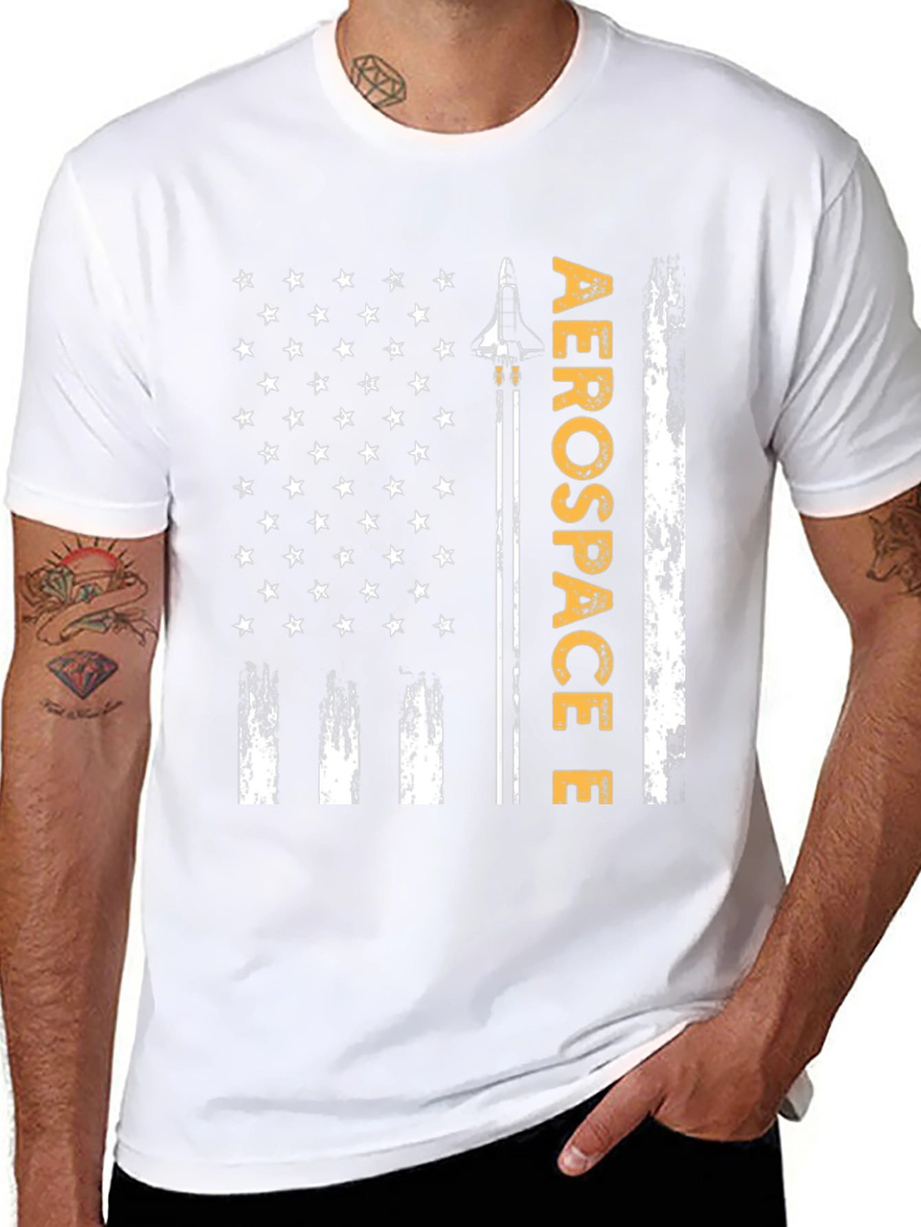 Aerospace Flag Graphic T-Shirt - Patriotic Design
