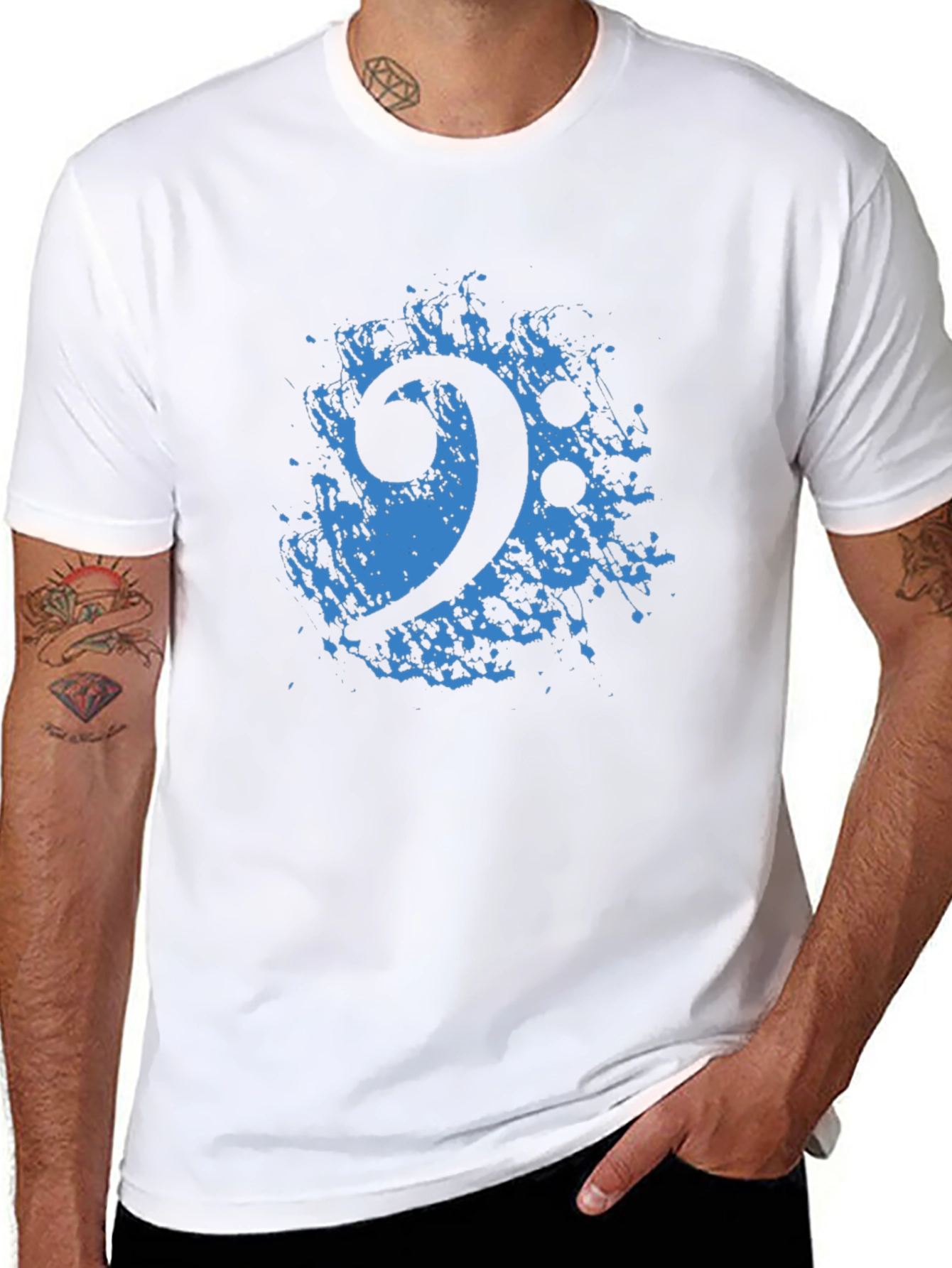 Bass Clef Graphic Tee - Cool Music Shirt