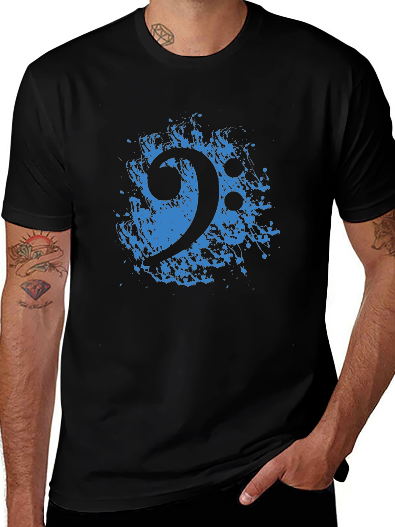 Bass Clef Graphic Tee - Cool Music Shirt