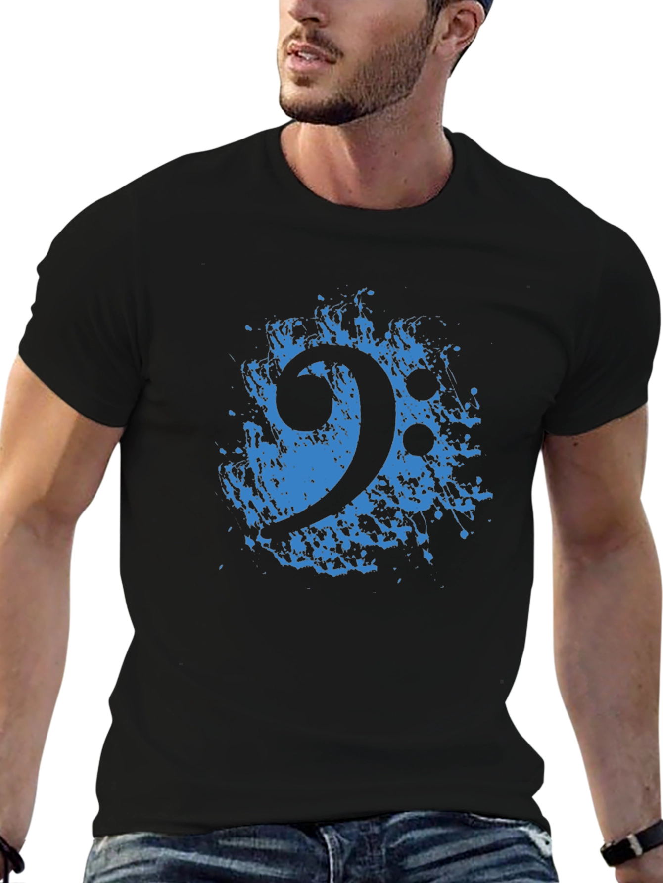 Bass Clef Graphic Tee - Cool Music Shirt
