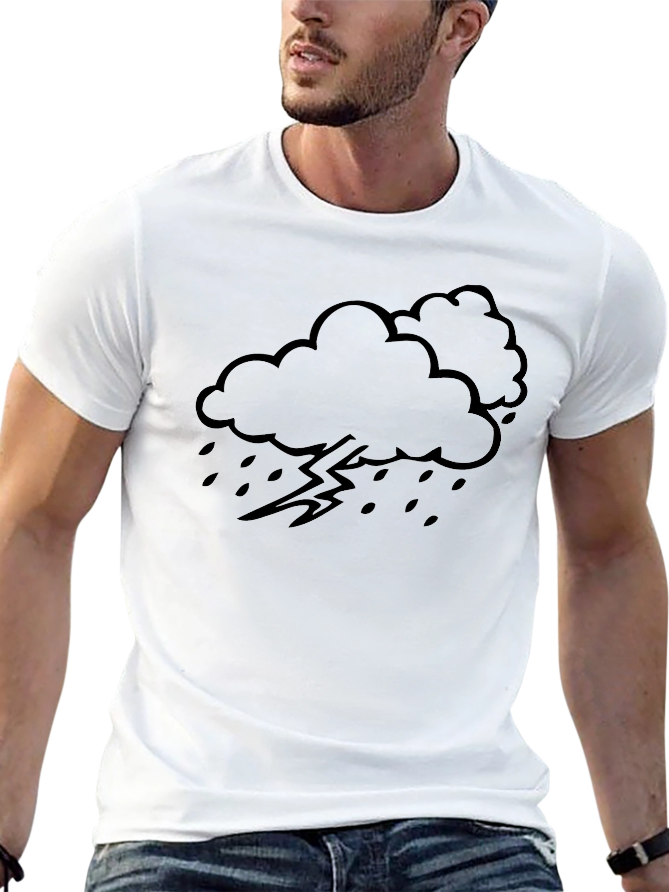 Stormy Weather Graphic Tee - Black Cotton T-Shirt