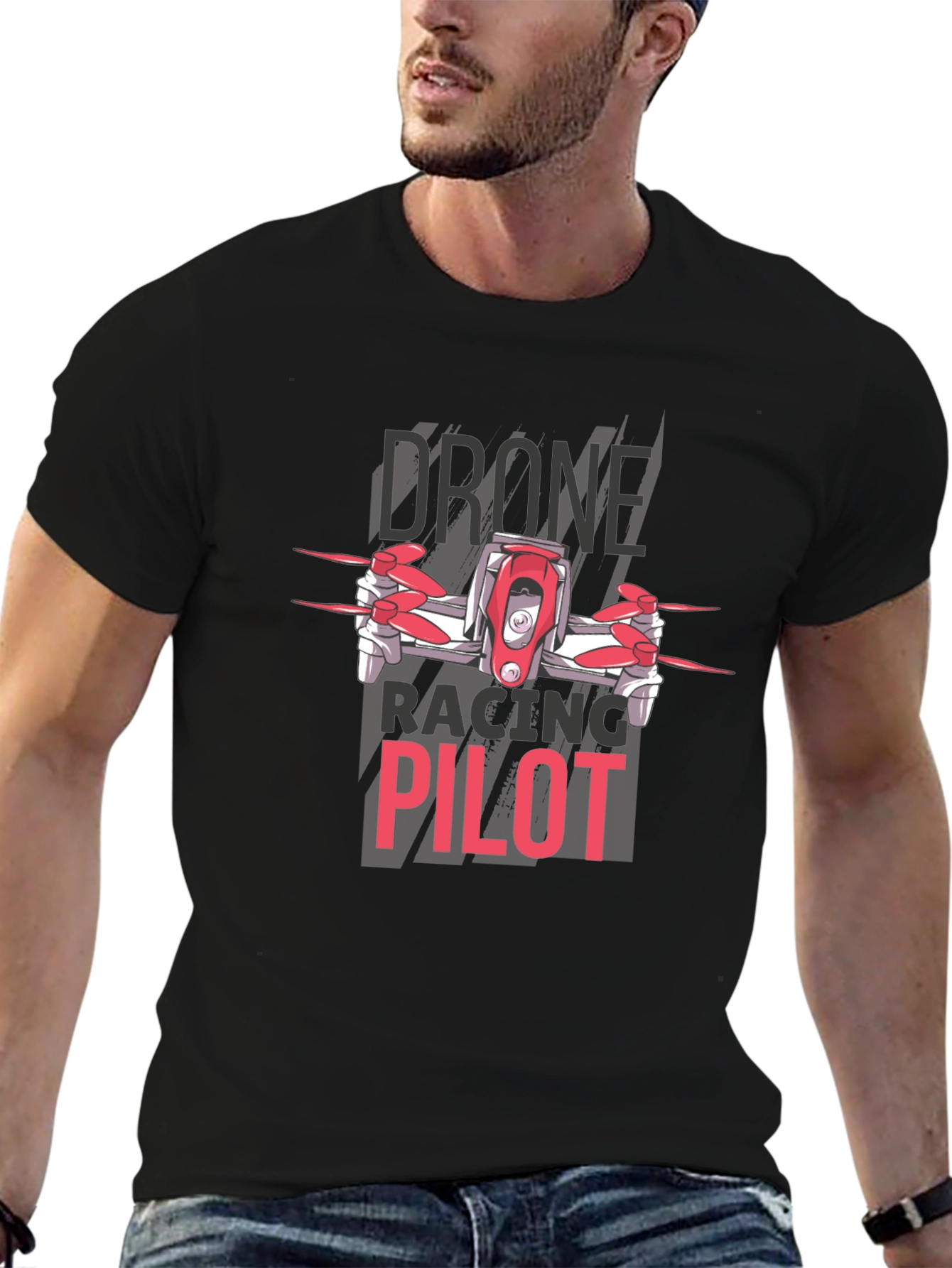 Drone Racing Pilot Black T-Shirt