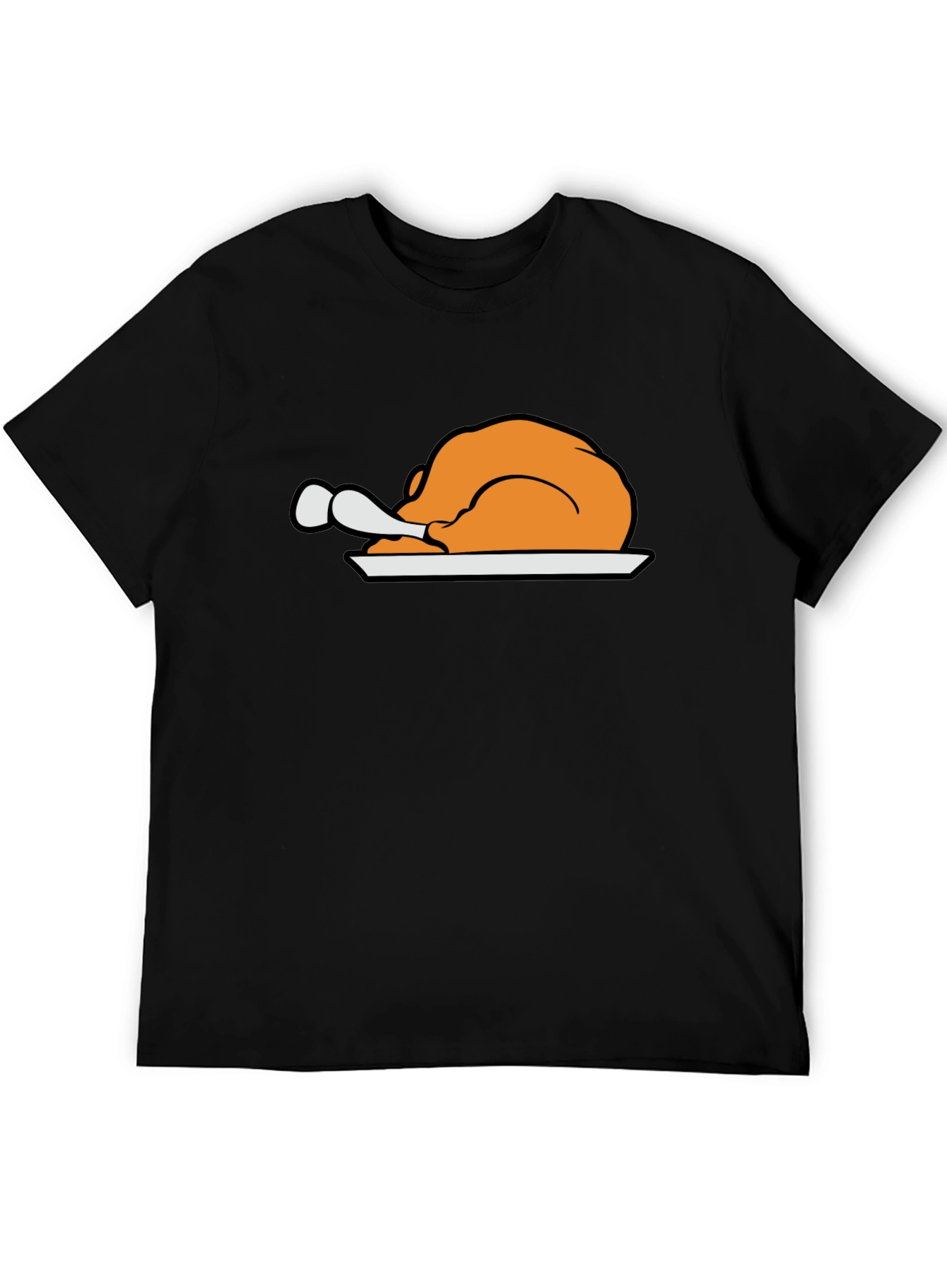 Thanksgiving Turkey Graphic Black T-Shirt