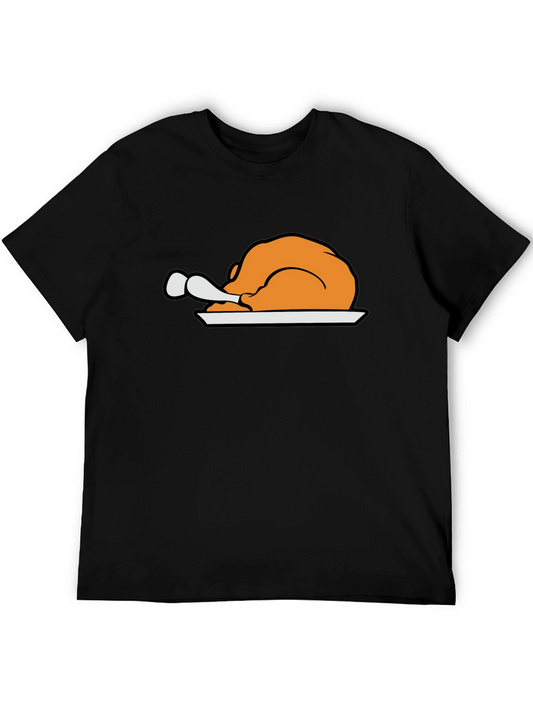 Thanksgiving Turkey Graphic Black T-Shirt