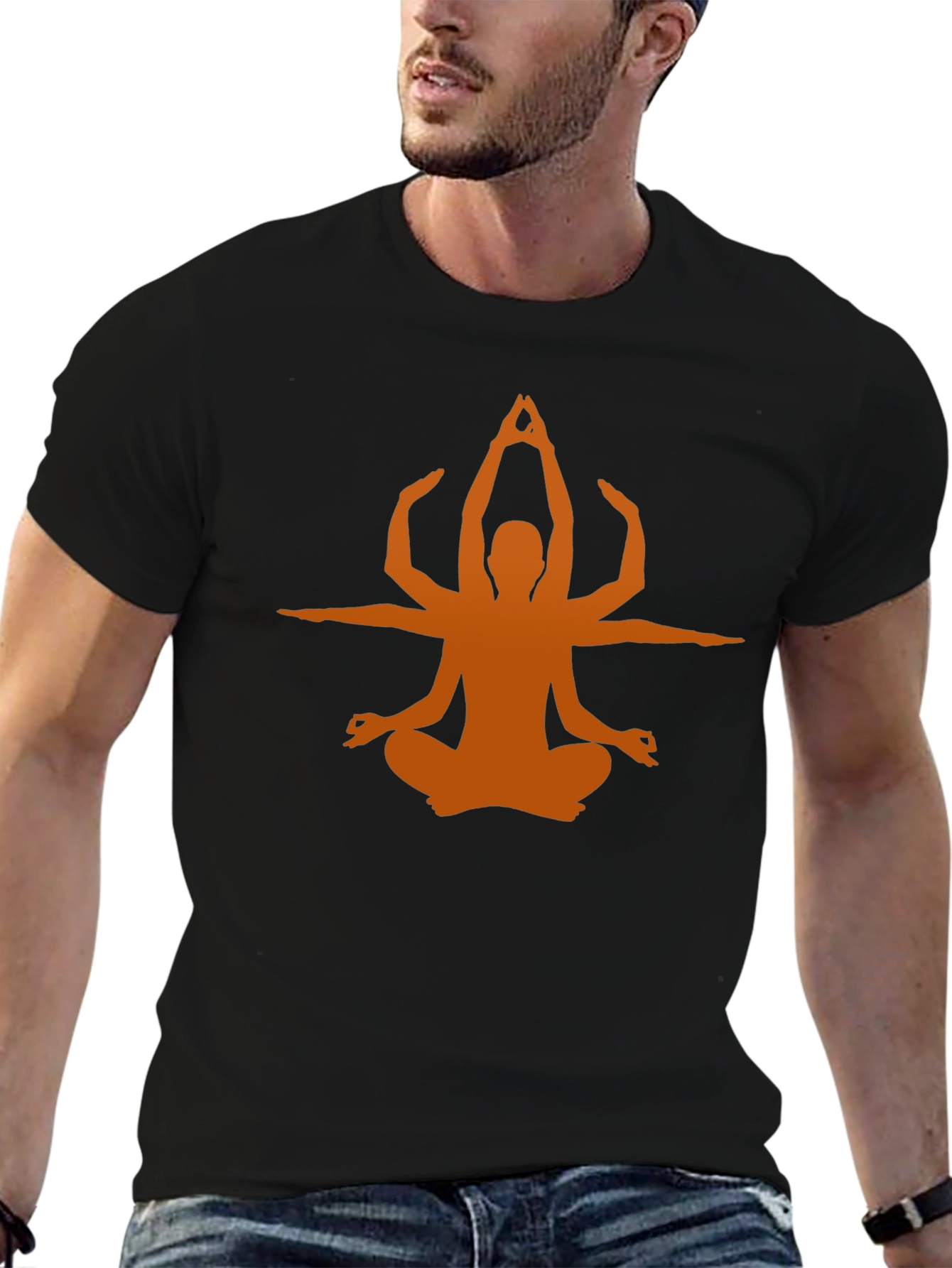 Yoga Pose Graphic Tee - Black