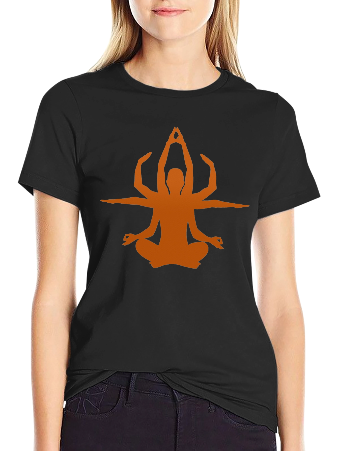 Yoga Pose Graphic Tee - Black