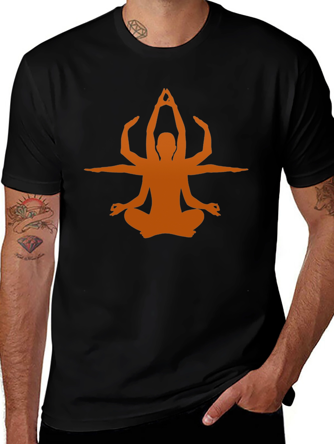 Yoga Pose Graphic Tee - Black