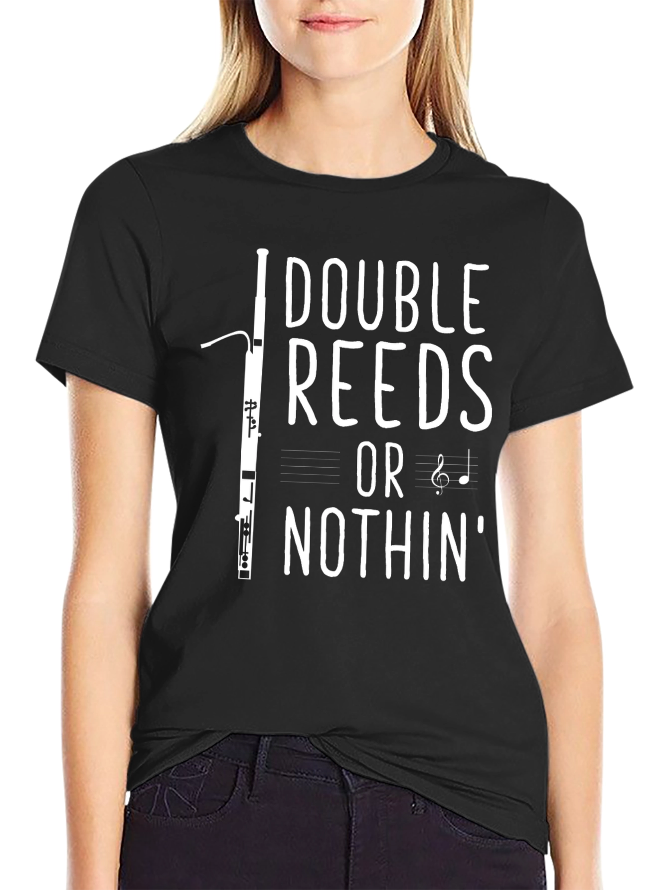 Double Reeds or Nothin Black T-Shirt