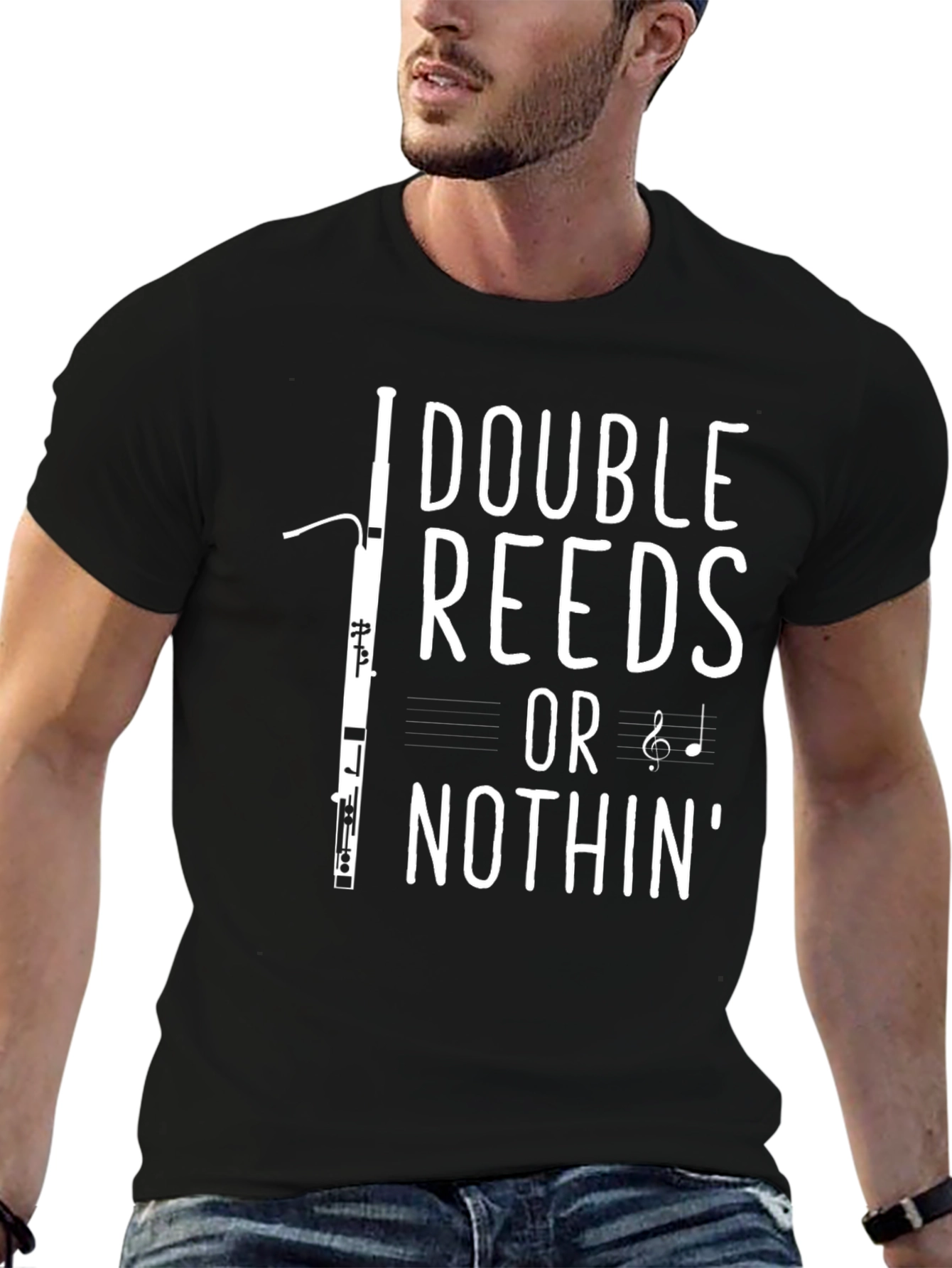 Double Reeds or Nothin Black T-Shirt